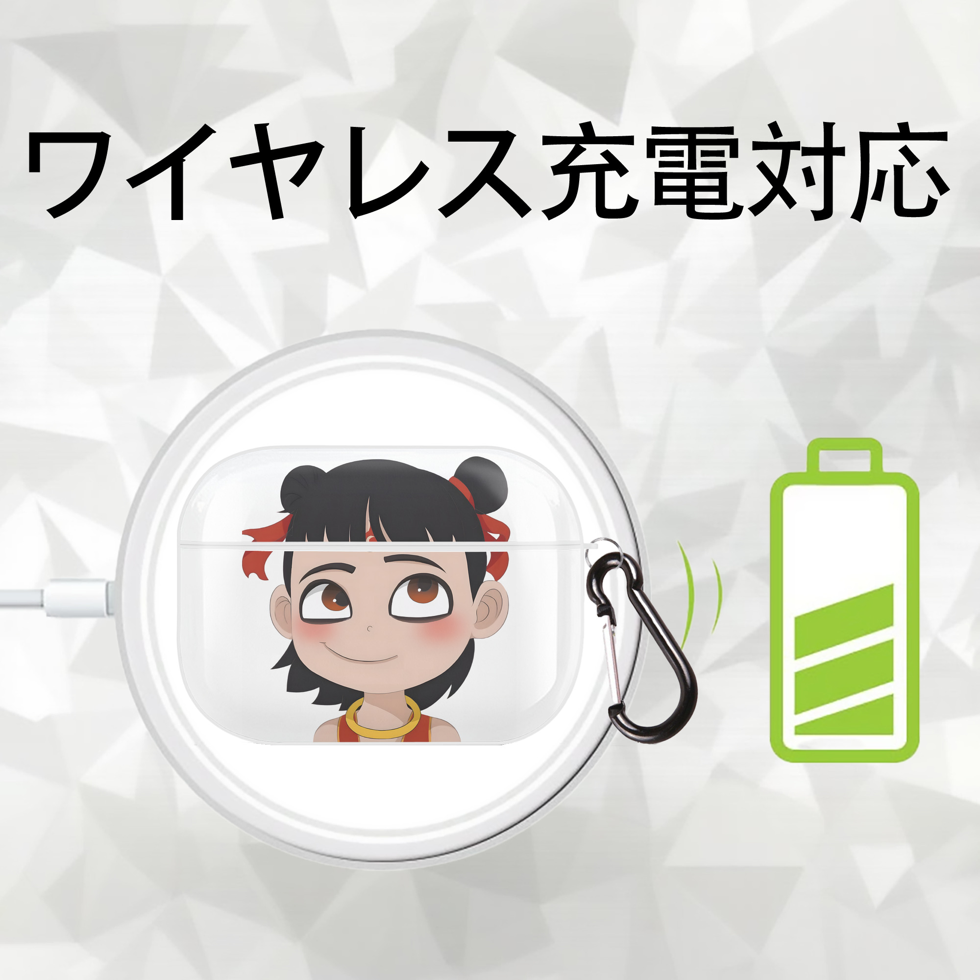 Ne Zha 2 ナタ 魔童の大暴れ 【AirPods Pro用】ハードシェル保護ケース 耐衝撃・防指紋・カラビナ付き商品仕様