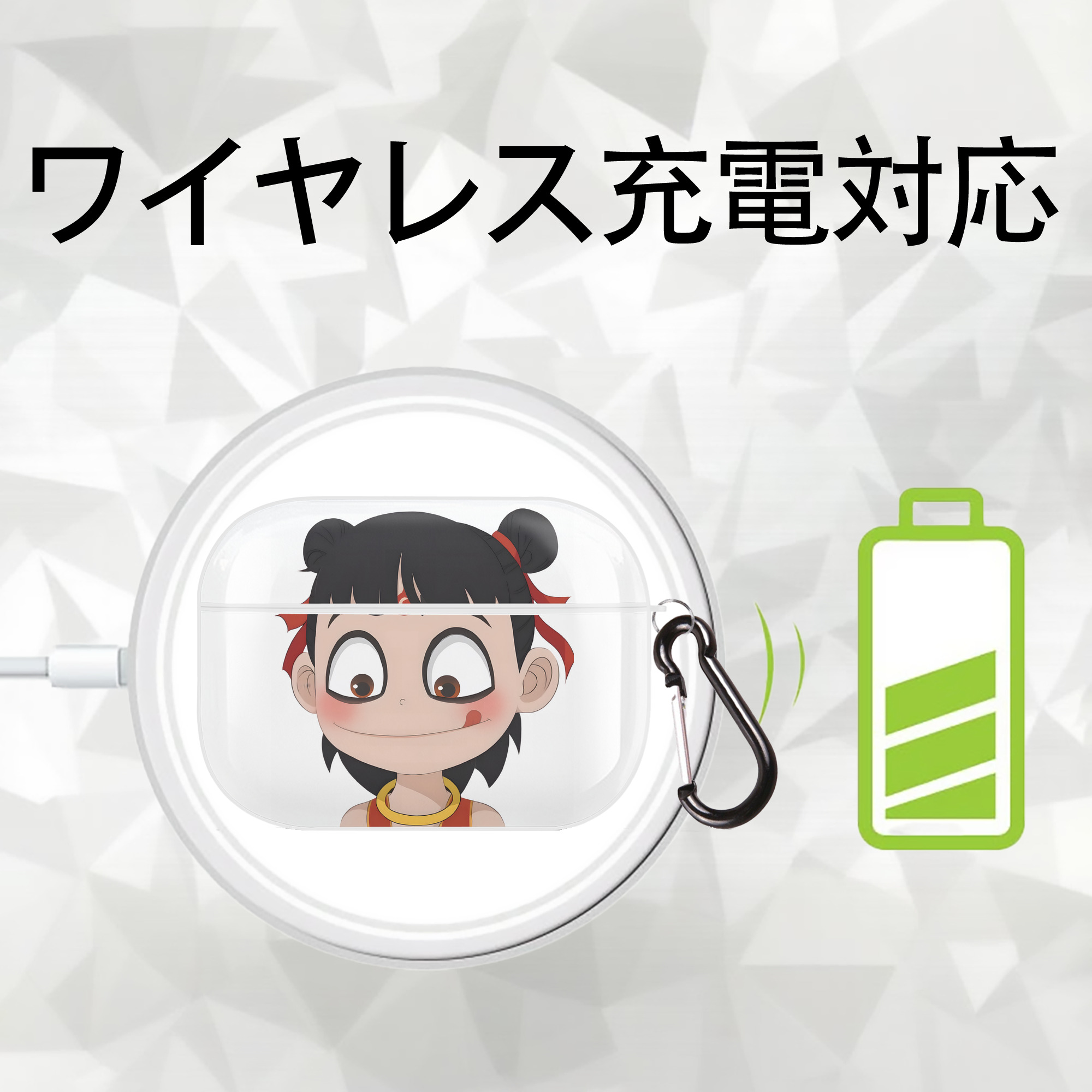 Ne Zha 2 ナタ 魔童の大暴れ 【AirPods Pro用】ハードシェル保護ケース 耐衝撃・防指紋・カラビナ付き商品仕様