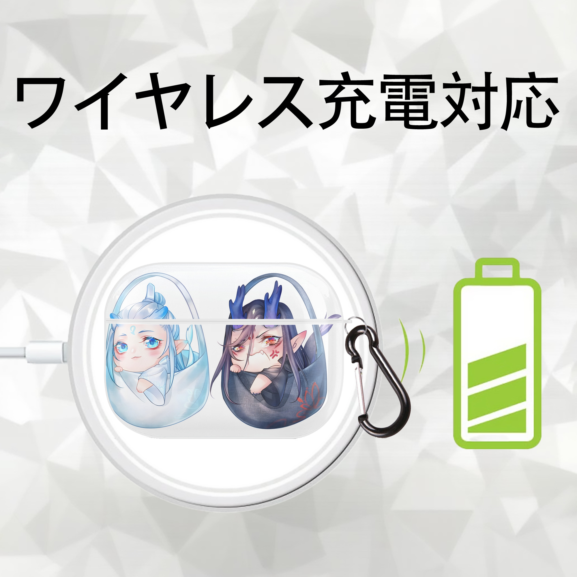 Ne Zha 2 ナタ 魔童の大暴れ 【AirPods Pro用】ハードシェル保護ケース 耐衝撃・防指紋・カラビナ付き商品仕様
