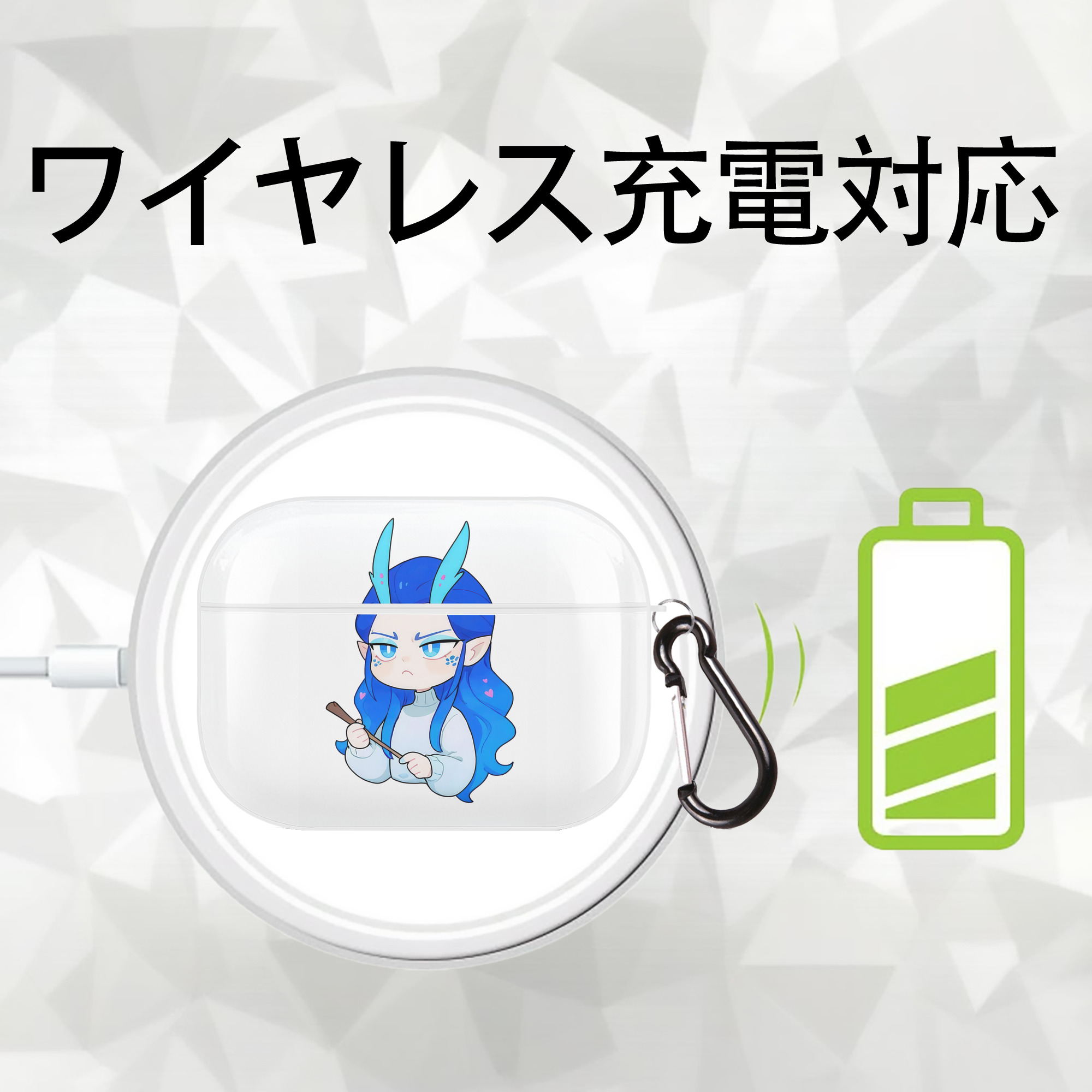 Ne Zha 2 ナタ 魔童の大暴れ 【AirPods Pro用】ハードシェル保護ケース 耐衝撃・防指紋・カラビナ付き商品仕様