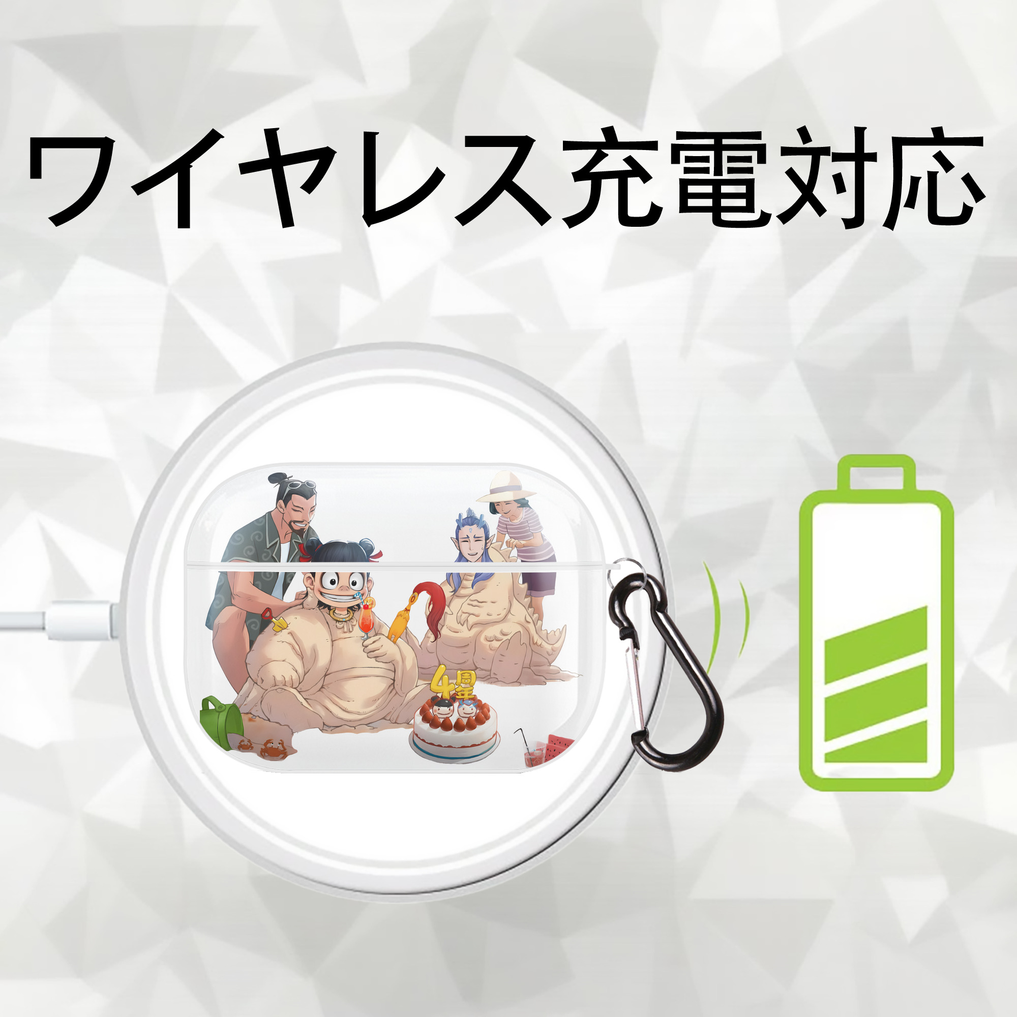 Ne Zha 2 ナタ 魔童の大暴れ 【AirPods Pro用】ハードシェル保護ケース 耐衝撃・防指紋・カラビナ付き商品仕様