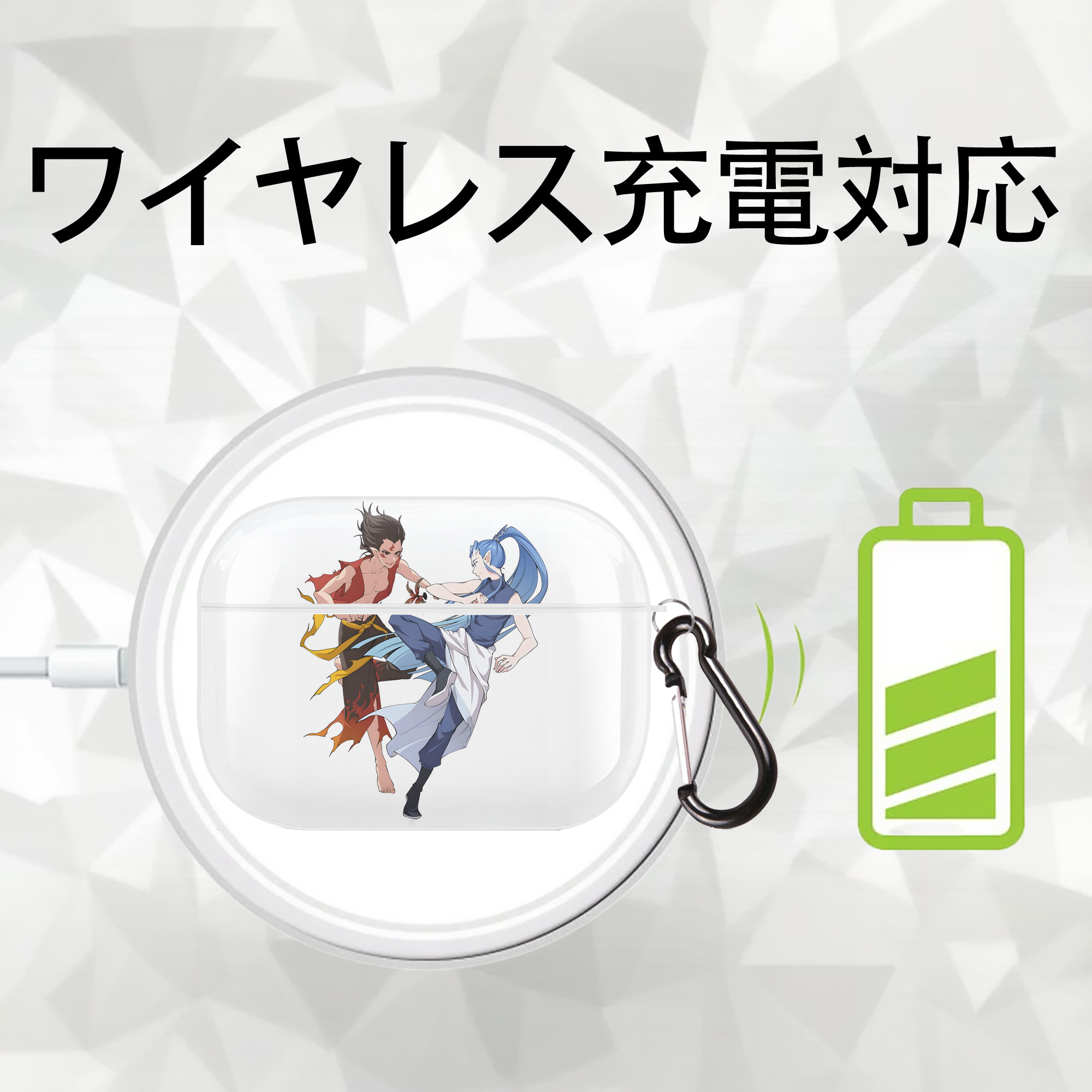 Ne Zha 2 ナタ 魔童の大暴れ 【AirPods Pro用】ハードシェル保護ケース 耐衝撃・防指紋・カラビナ付き商品仕様