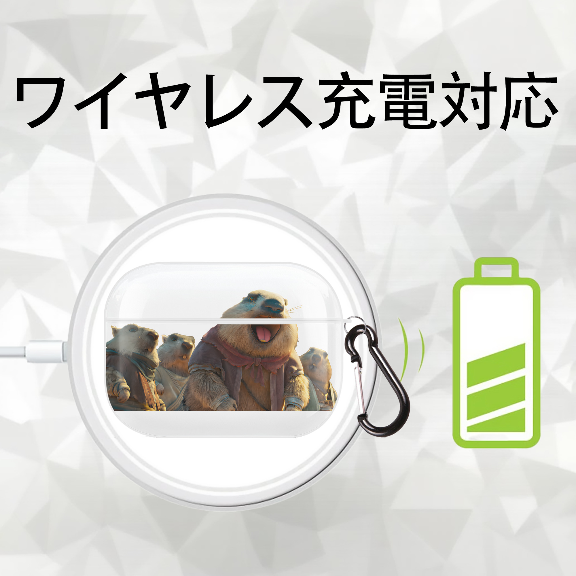 Ne Zha 2 ナタ 魔童の大暴れ 【AirPods Pro用】ハードシェル保護ケース 耐衝撃・防指紋・カラビナ付き商品仕様