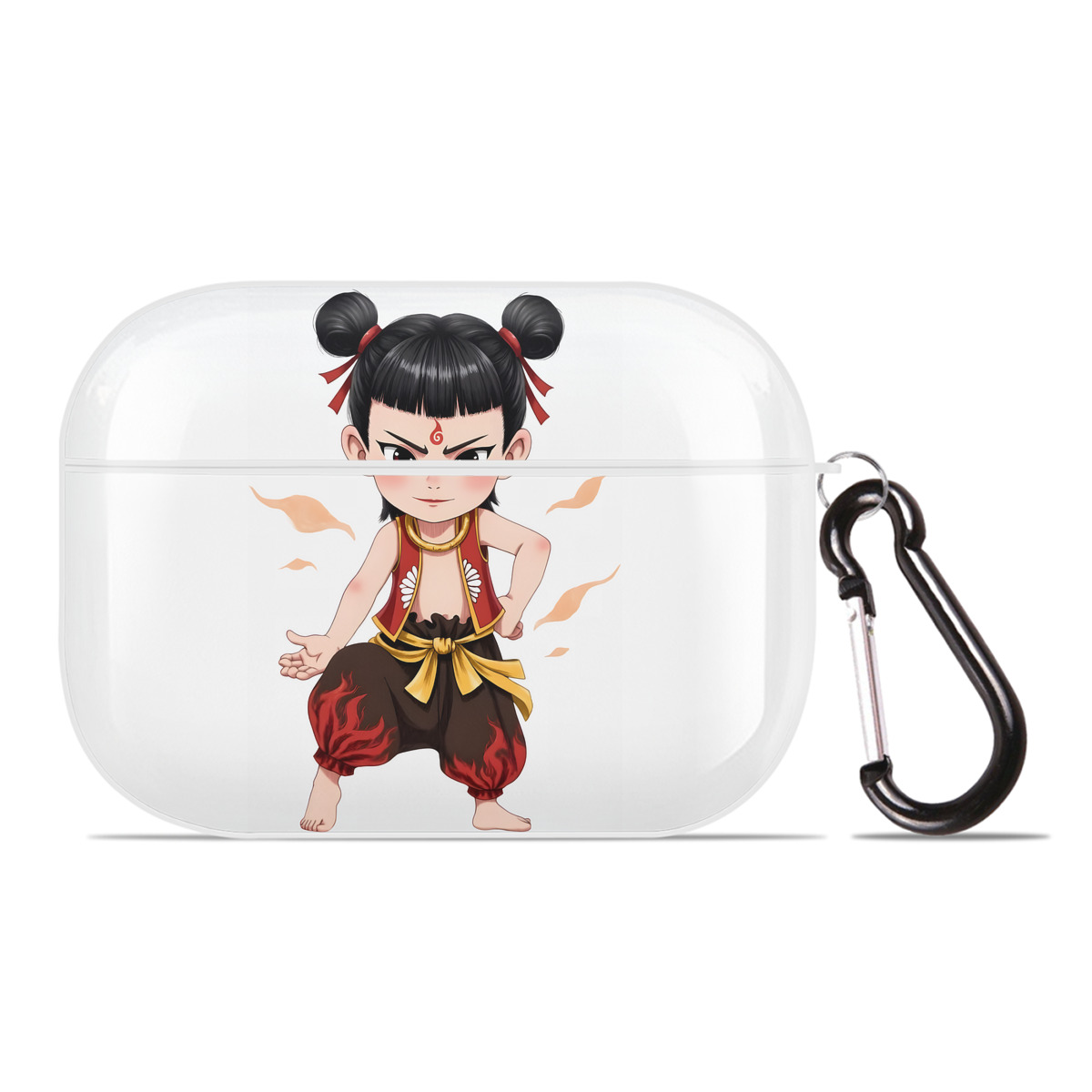 （画像用） Ne Zha 2 ナタ 魔童の大暴れ 【AirPods Pro用】ハードシェル保護ケース 耐衝撃・防指紋・カラビナ付き商品仕様