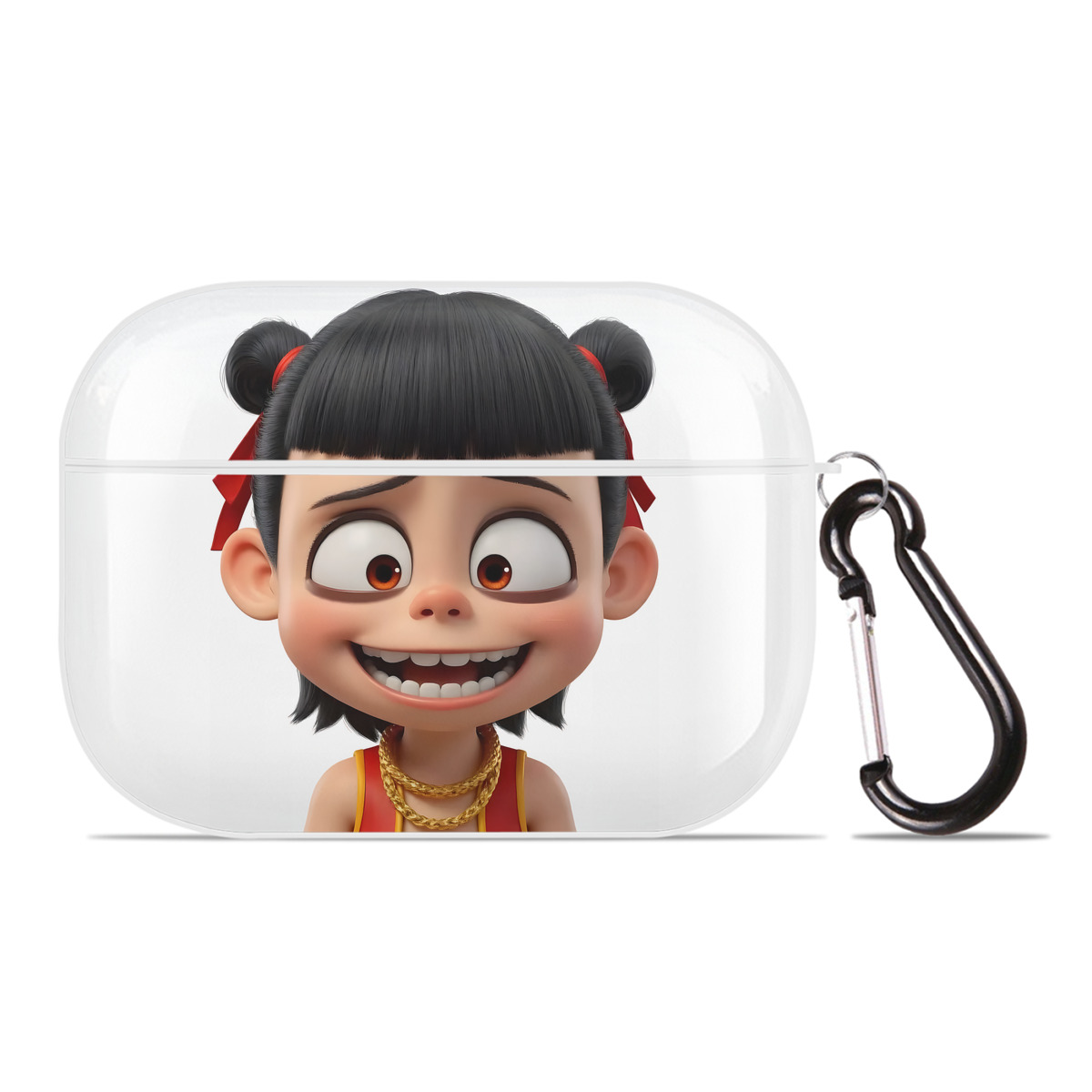 （画像用） Ne Zha 2 ナタ 魔童の大暴れ 【AirPods Pro用】ハードシェル保護ケース 耐衝撃・防指紋・カラビナ付き商品仕様