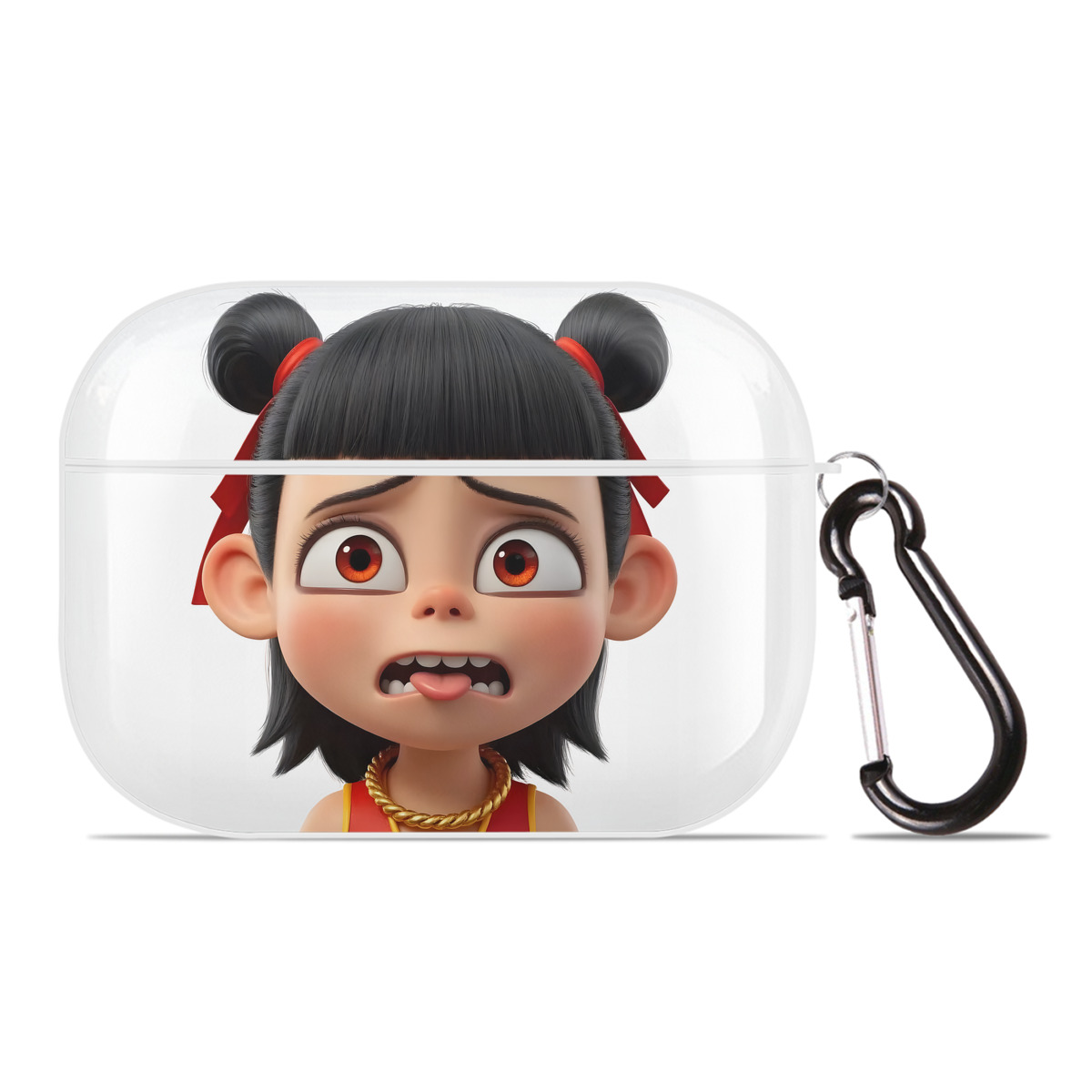 （画像用） Ne Zha 2 ナタ 魔童の大暴れ 【AirPods Pro用】ハードシェル保護ケース 耐衝撃・防指紋・カラビナ付き商品仕様