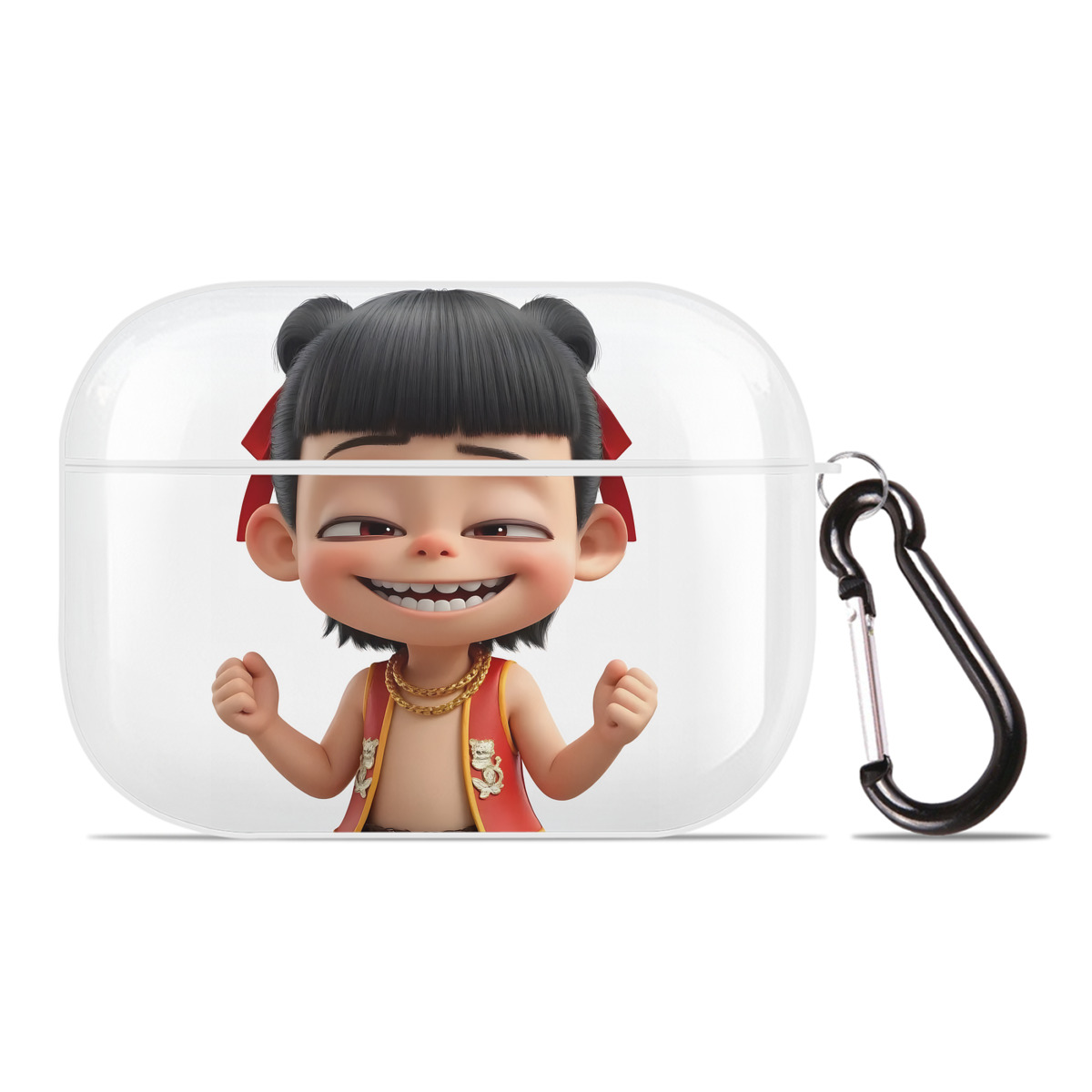 （画像用） Ne Zha 2 ナタ 魔童の大暴れ 【AirPods Pro用】ハードシェル保護ケース 耐衝撃・防指紋・カラビナ付き商品仕様