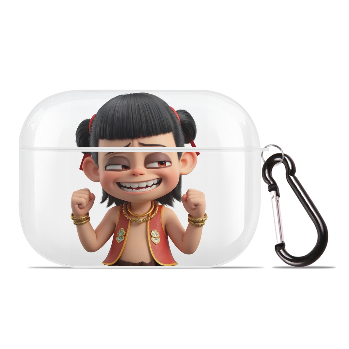 （画像用） Ne Zha 2 ナタ 魔童の大暴れ 【AirPods Pro用】ハードシェル保護ケース 耐衝撃・防指紋・カラビナ付き商品仕様