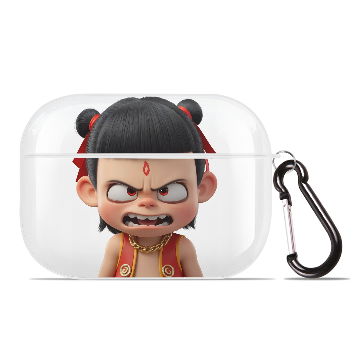 （画像用） Ne Zha 2 ナタ 魔童の大暴れ 【AirPods Pro用】ハードシェル保護ケース 耐衝撃・防指紋・カラビナ付き商品仕様