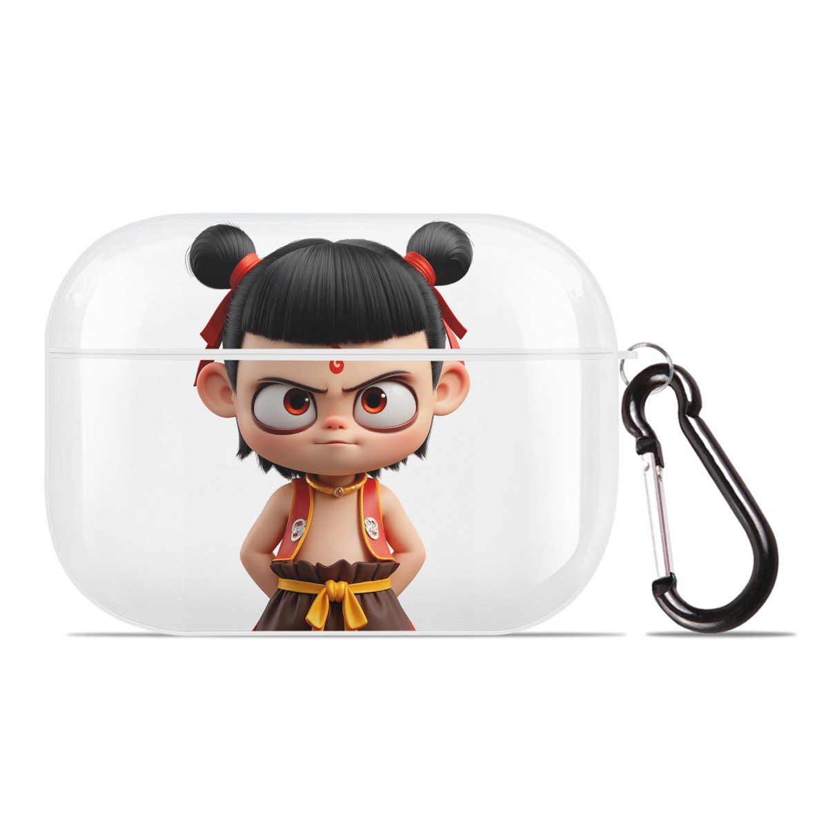 （画像用） Ne Zha 2 ナタ 魔童の大暴れ 【AirPods Pro用】ハードシェル保護ケース 耐衝撃・防指紋・カラビナ付き商品仕様