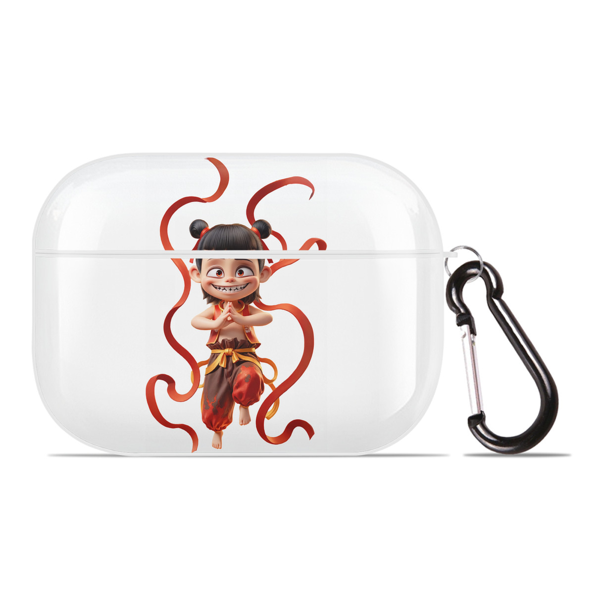 （画像用） Ne Zha 2 ナタ 魔童の大暴れ 【AirPods Pro用】ハードシェル保護ケース 耐衝撃・防指紋・カラビナ付き商品仕様