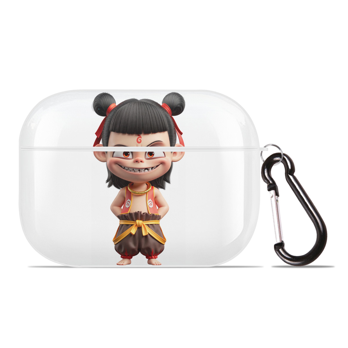 （画像用） Ne Zha 2 ナタ 魔童の大暴れ 【AirPods Pro用】ハードシェル保護ケース 耐衝撃・防指紋・カラビナ付き商品仕様
