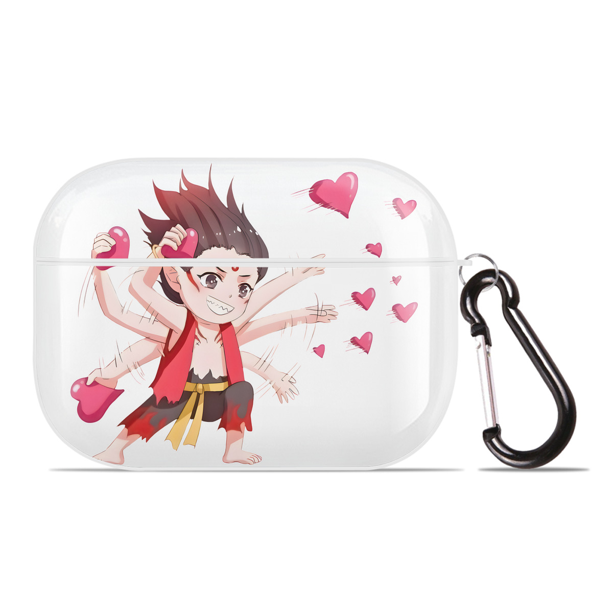 （画像用） Ne Zha 2 ナタ 魔童の大暴れ 【AirPods Pro用】ハードシェル保護ケース 耐衝撃・防指紋・カラビナ付き商品仕様