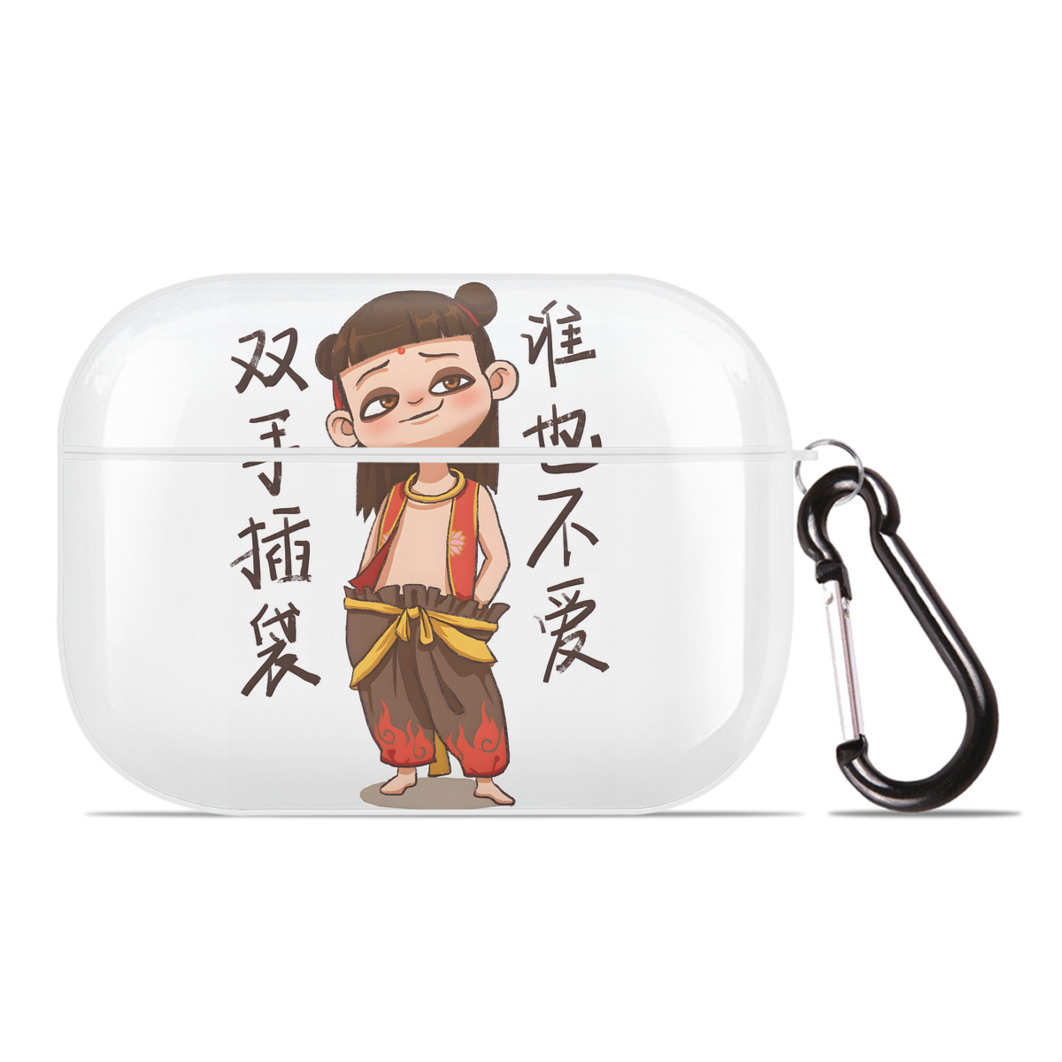 （画像用） Ne Zha 2 ナタ 魔童の大暴れ 【AirPods Pro用】ハードシェル保護ケース 耐衝撃・防指紋・カラビナ付き商品仕様