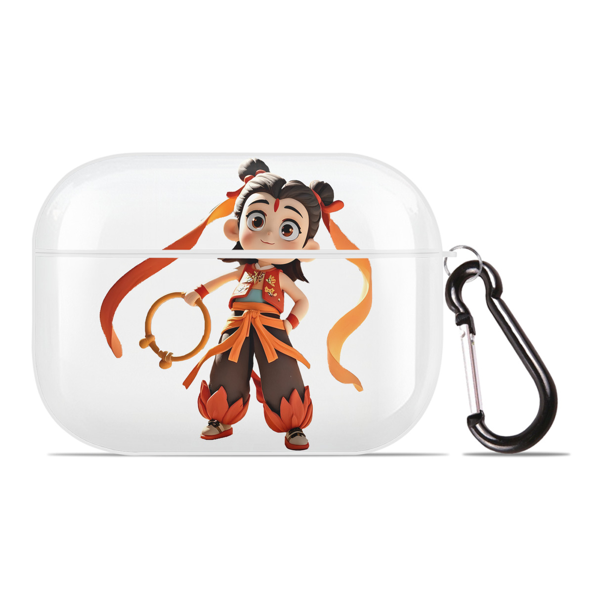 （画像用） Ne Zha 2 ナタ 魔童の大暴れ 【AirPods Pro用】ハードシェル保護ケース 耐衝撃・防指紋・カラビナ付き商品仕様