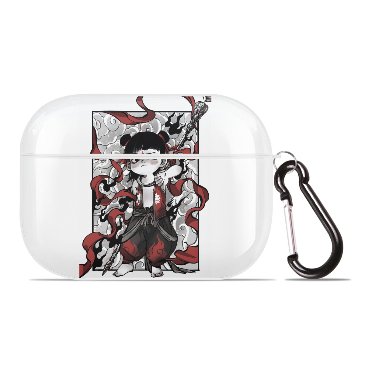 （画像用） Ne Zha 2 ナタ 魔童の大暴れ 【AirPods Pro用】ハードシェル保護ケース 耐衝撃・防指紋・カラビナ付き商品仕様