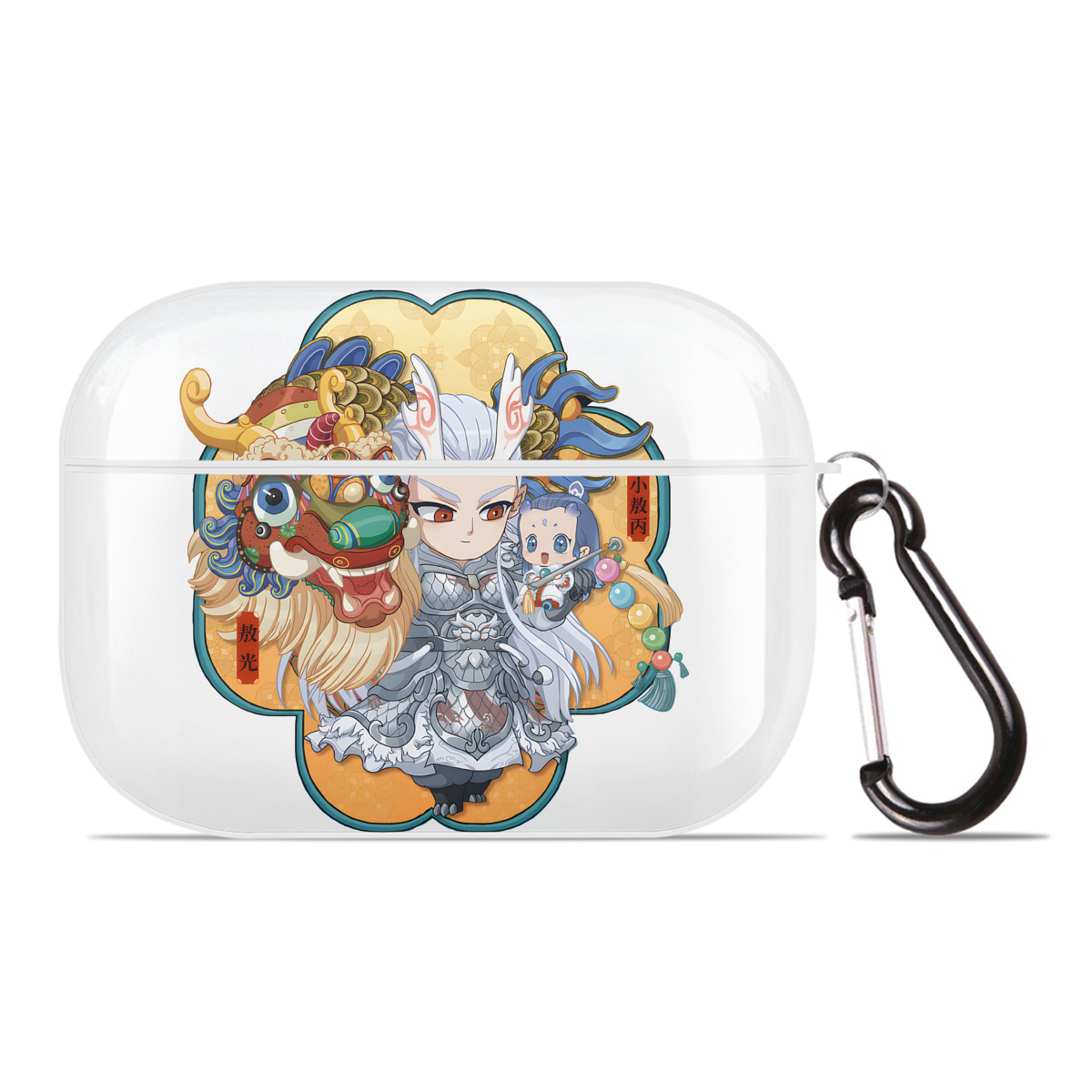 （画像用） Ne Zha 2 ナタ 魔童の大暴れ 【AirPods Pro用】ハードシェル保護ケース 耐衝撃・防指紋・カラビナ付き商品仕様