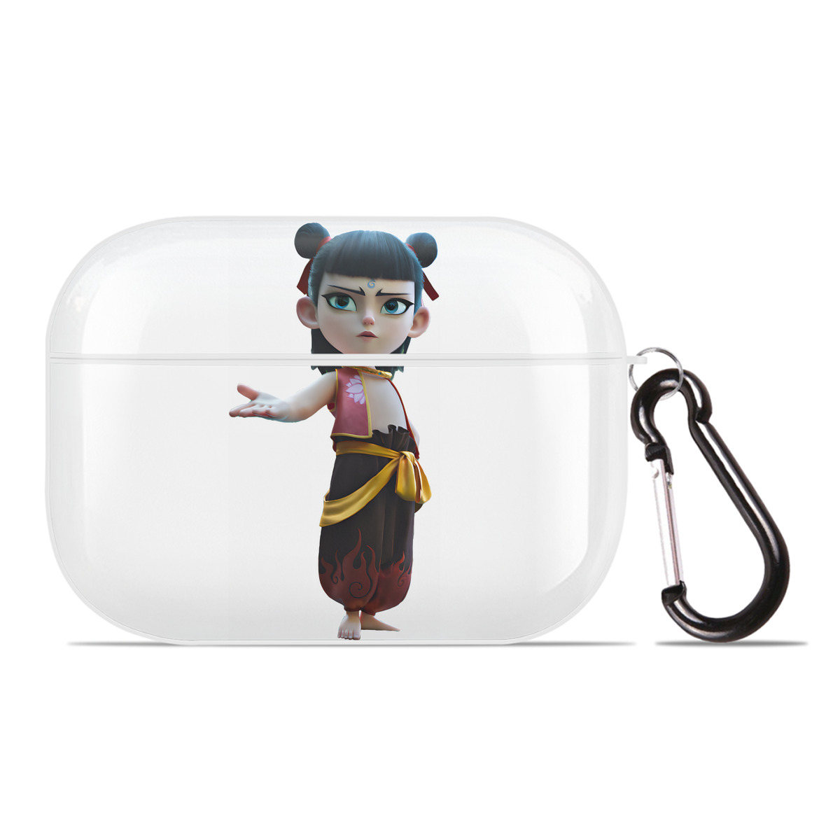 （画像用） Ne Zha 2 ナタ 魔童の大暴れ 【AirPods Pro用】ハードシェル保護ケース 耐衝撃・防指紋・カラビナ付き商品仕様