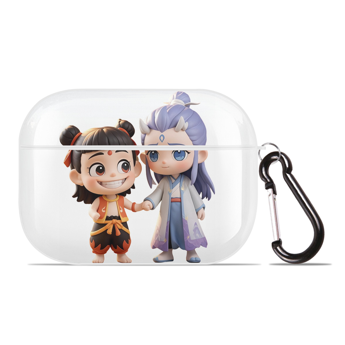 （画像用） Ne Zha 2 ナタ 魔童の大暴れ 【AirPods Pro用】ハードシェル保護ケース 耐衝撃・防指紋・カラビナ付き商品仕様