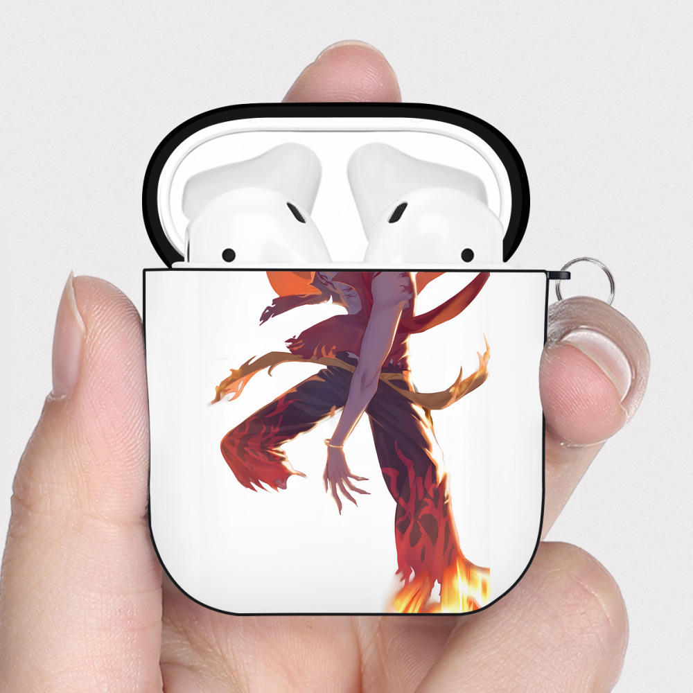（画像用） Ne Zha 2 ナタ 魔童の大暴れ AirPods 第2世代保護ケース ハードシェル ブラック 耐衝撃・防指紋・カラビナ付き