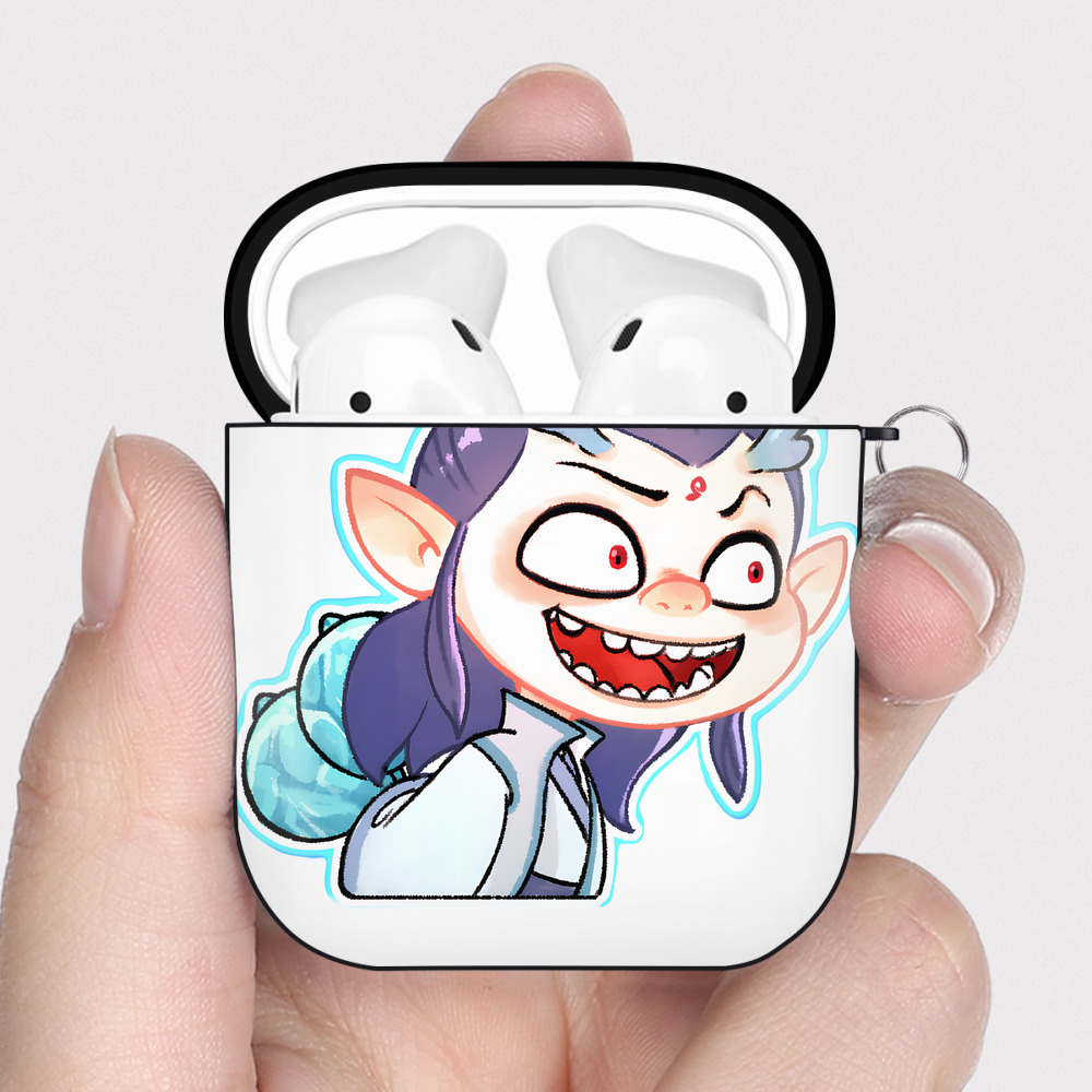 （画像用） Ne Zha 2 ナタ 魔童の大暴れ AirPods 第2世代保護ケース ハードシェル ブラック 耐衝撃・防指紋・カラビナ付き