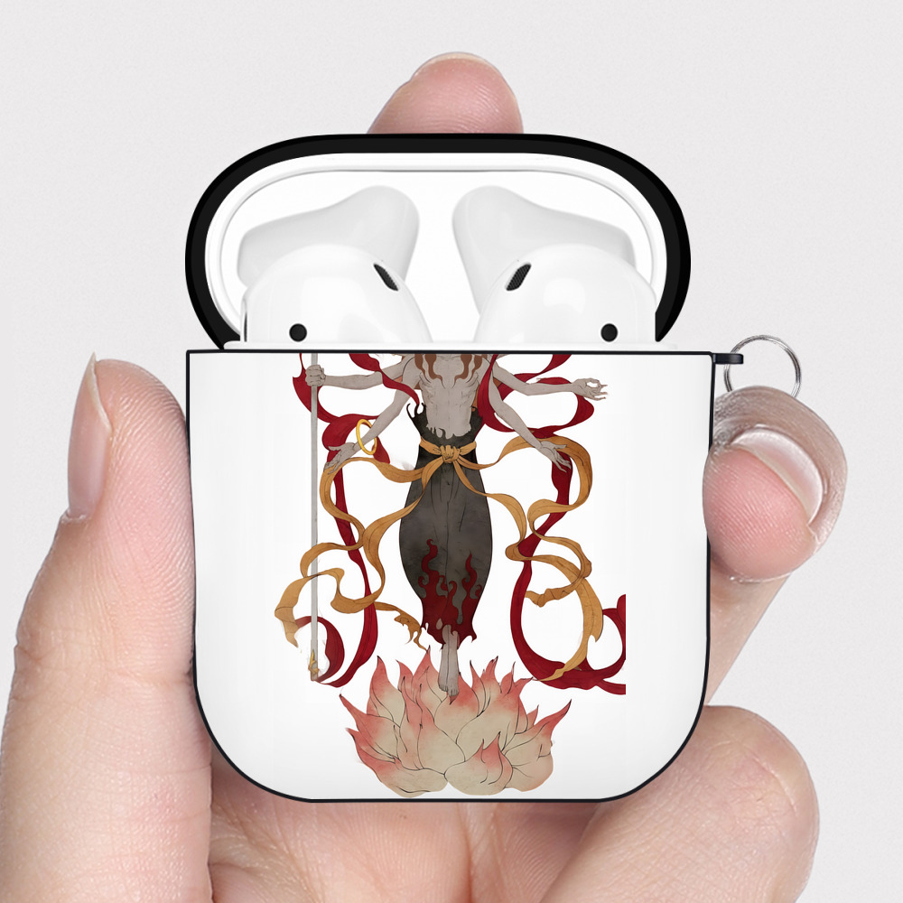 （画像用） Ne Zha 2 ナタ 魔童の大暴れ AirPods 第2世代保護ケース ハードシェル ブラック 耐衝撃・防指紋・カラビナ付き