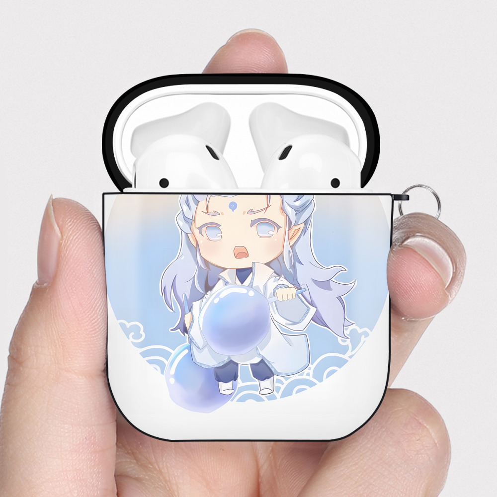 （画像用） Ne Zha 2 ナタ 魔童の大暴れ AirPods 第2世代保護ケース ハードシェル ブラック 耐衝撃・防指紋・カラビナ付き