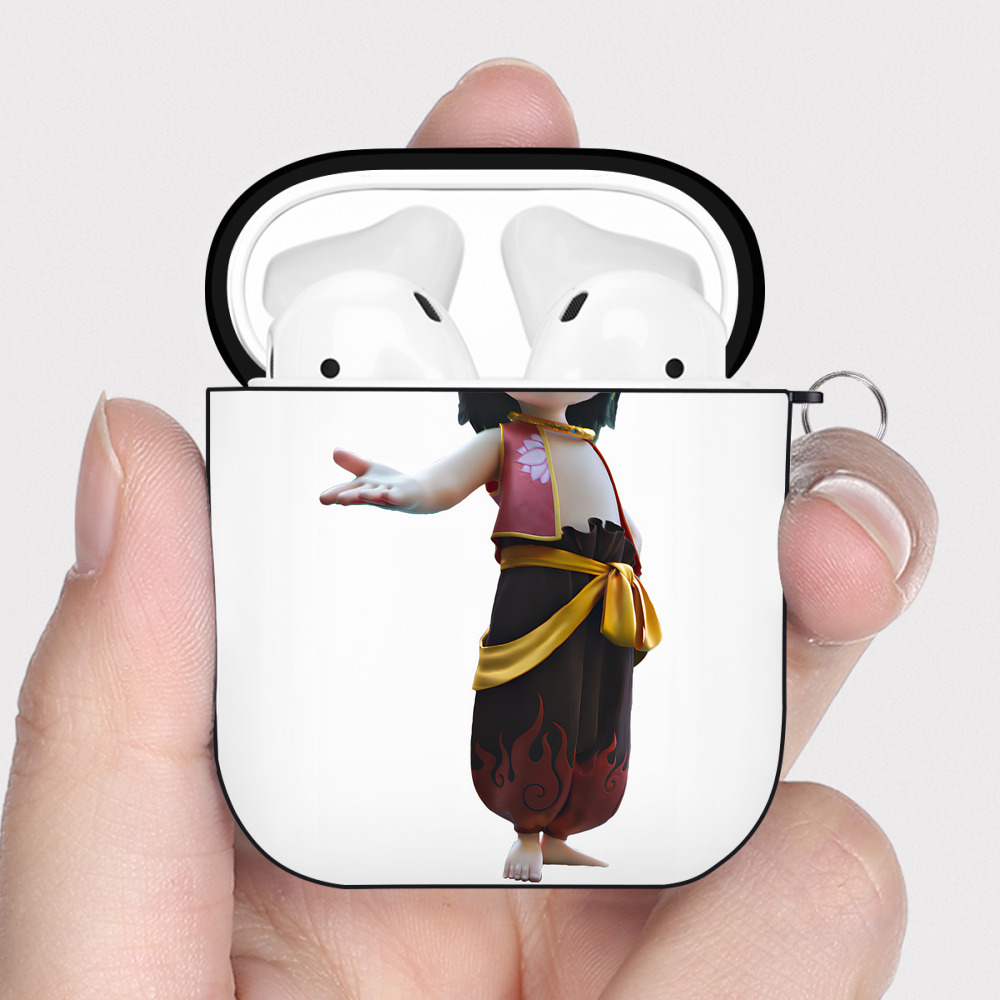（画像用） Ne Zha 2 ナタ 魔童の大暴れ AirPods 第2世代保護ケース ハードシェル ブラック 耐衝撃・防指紋・カラビナ付き