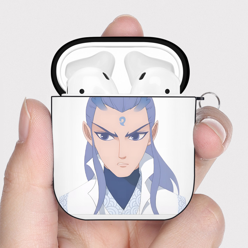 （画像用） Ne Zha 2 ナタ 魔童の大暴れ AirPods 第2世代保護ケース ハードシェル ブラック 耐衝撃・防指紋・カラビナ付き