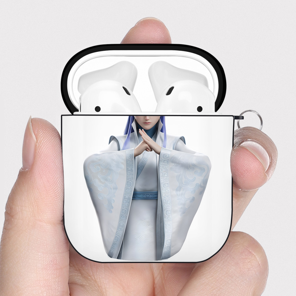 （画像用） Ne Zha 2 ナタ 魔童の大暴れ AirPods 第2世代保護ケース ハードシェル ブラック 耐衝撃・防指紋・カラビナ付き