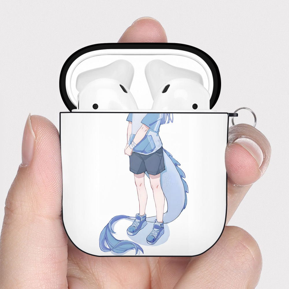 （画像用） Ne Zha 2 ナタ 魔童の大暴れ AirPods 第2世代保護ケース ハードシェル ブラック 耐衝撃・防指紋・カラビナ付き
