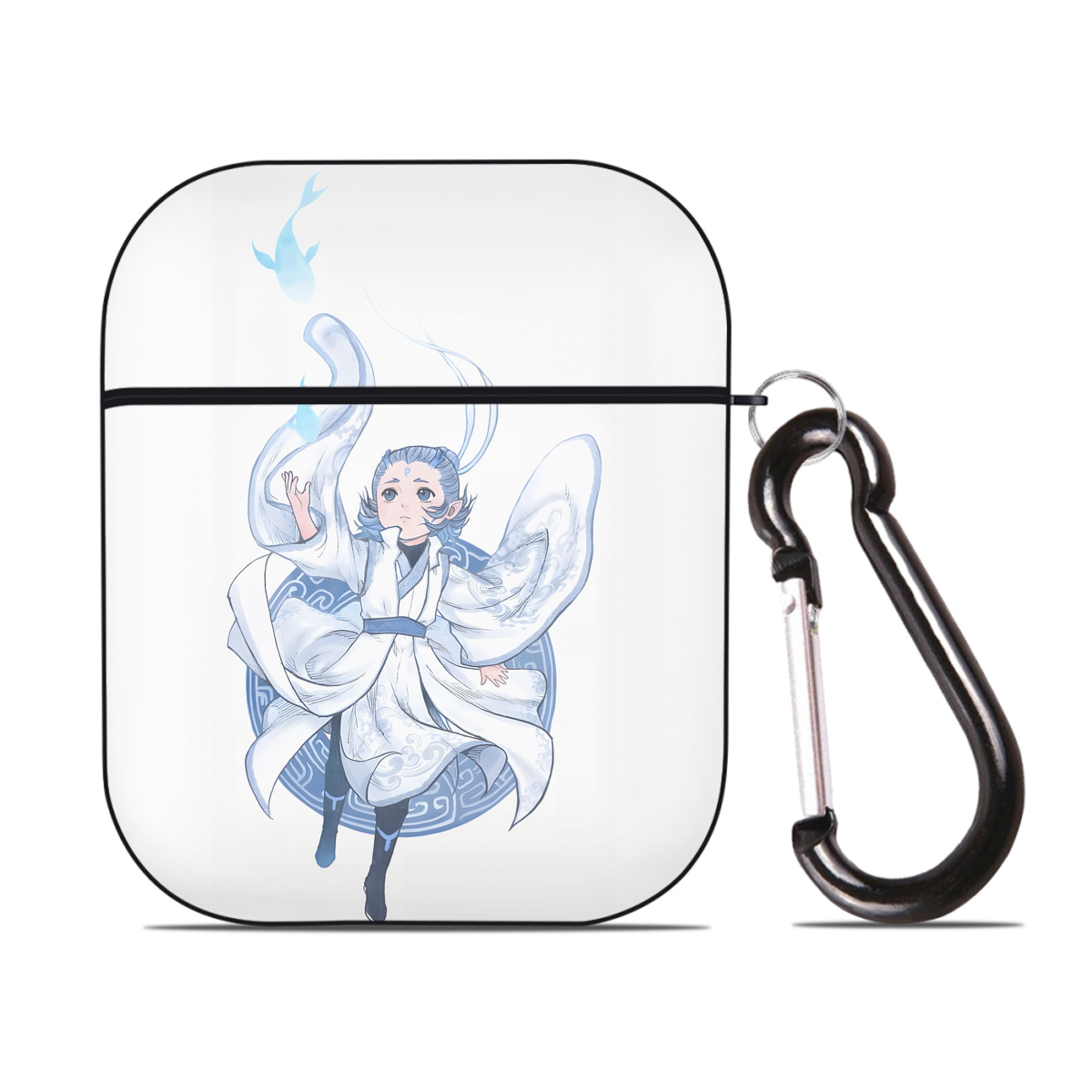 （画像用） Ne Zha 2 ナタ 魔童の大暴れ AirPods 第2世代保護ケース ハードシェル ブラック 耐衝撃・防指紋・カラビナ付き