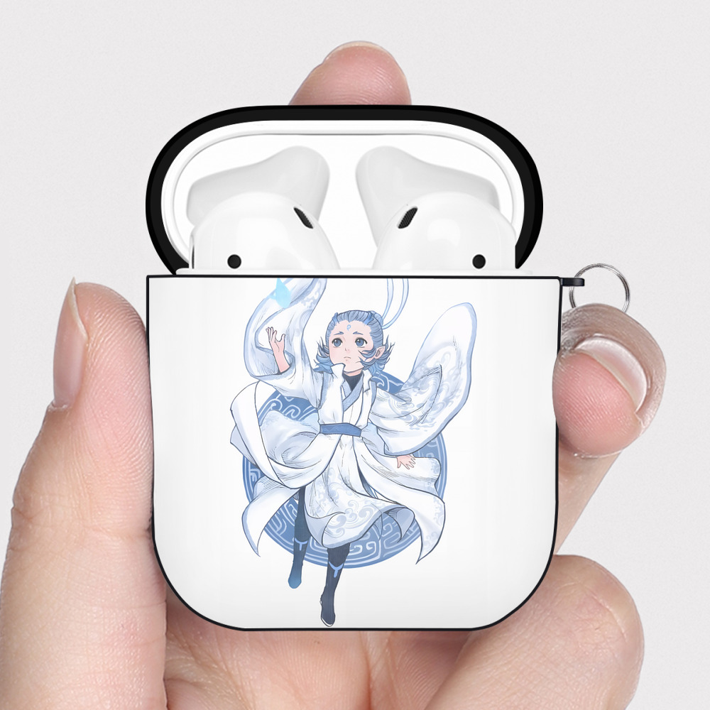 （画像用） Ne Zha 2 ナタ 魔童の大暴れ AirPods 第2世代保護ケース ハードシェル ブラック 耐衝撃・防指紋・カラビナ付き