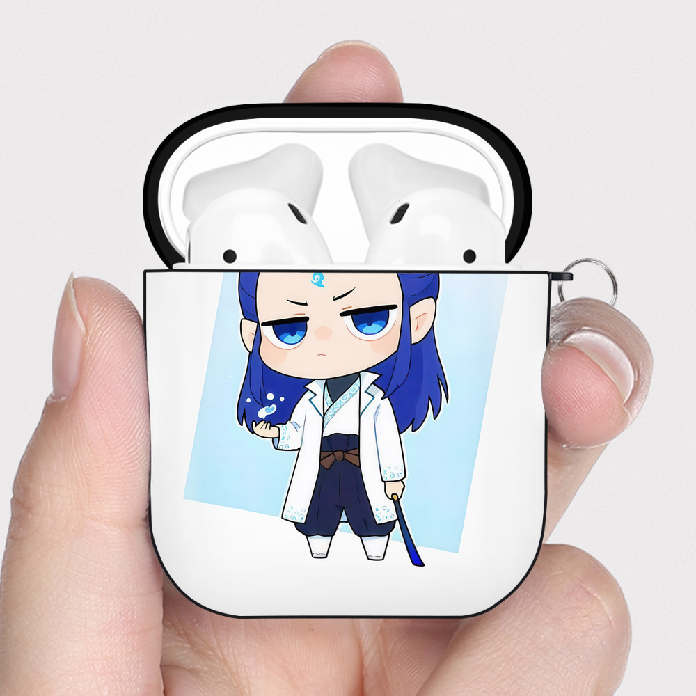（画像用） Ne Zha 2 ナタ 魔童の大暴れ AirPods 第2世代保護ケース ハードシェル ブラック 耐衝撃・防指紋・カラビナ付き