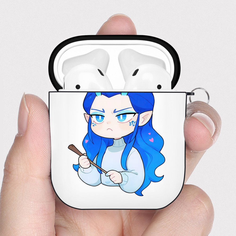 （画像用） Ne Zha 2 ナタ 魔童の大暴れ AirPods 第2世代保護ケース ハードシェル ブラック 耐衝撃・防指紋・カラビナ付き