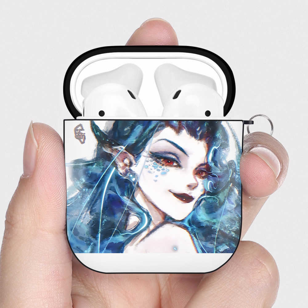 （画像用） Ne Zha 2 ナタ 魔童の大暴れ AirPods 第2世代保護ケース ハードシェル ブラック 耐衝撃・防指紋・カラビナ付き