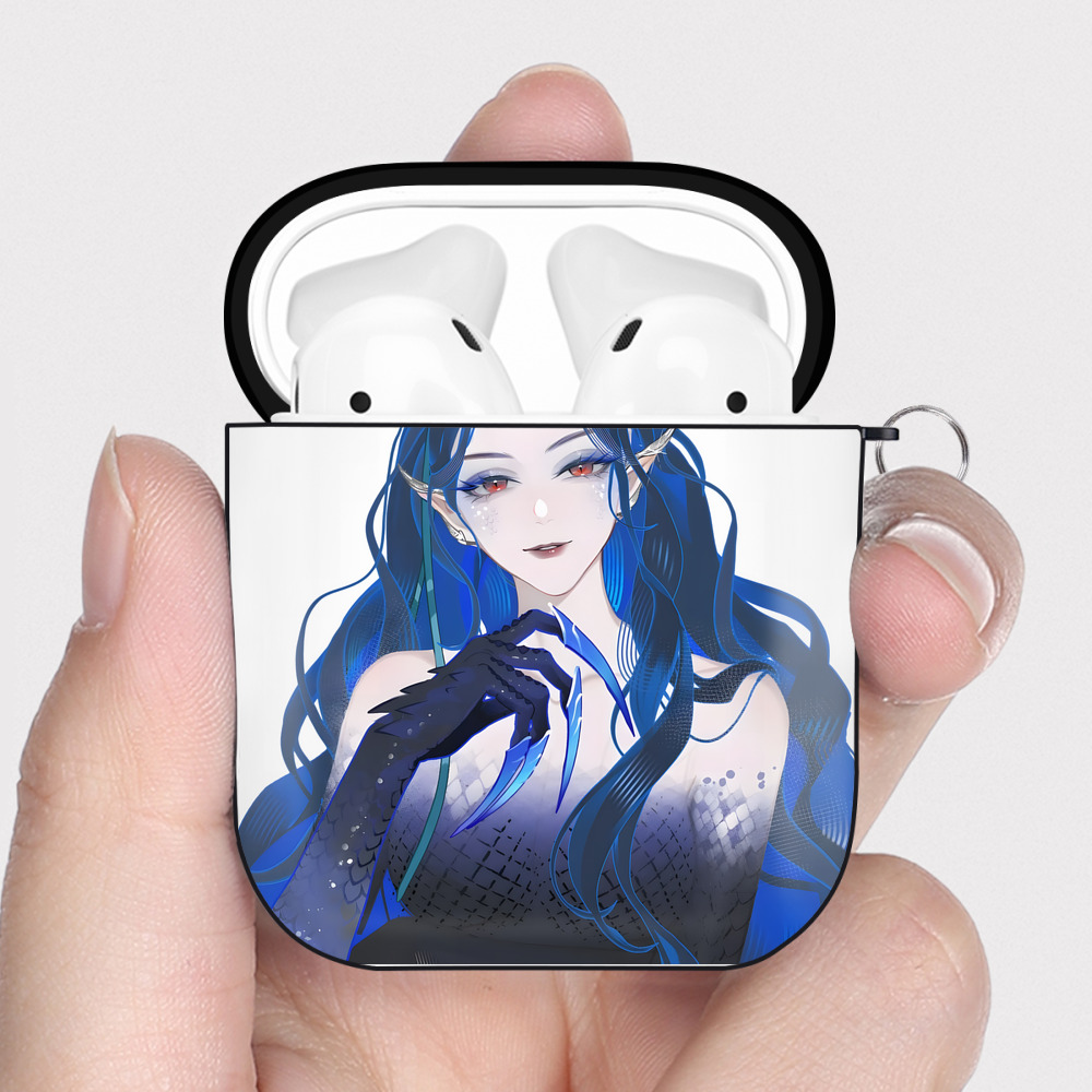 （画像用） Ne Zha 2 ナタ 魔童の大暴れ AirPods 第2世代保護ケース ハードシェル ブラック 耐衝撃・防指紋・カラビナ付き