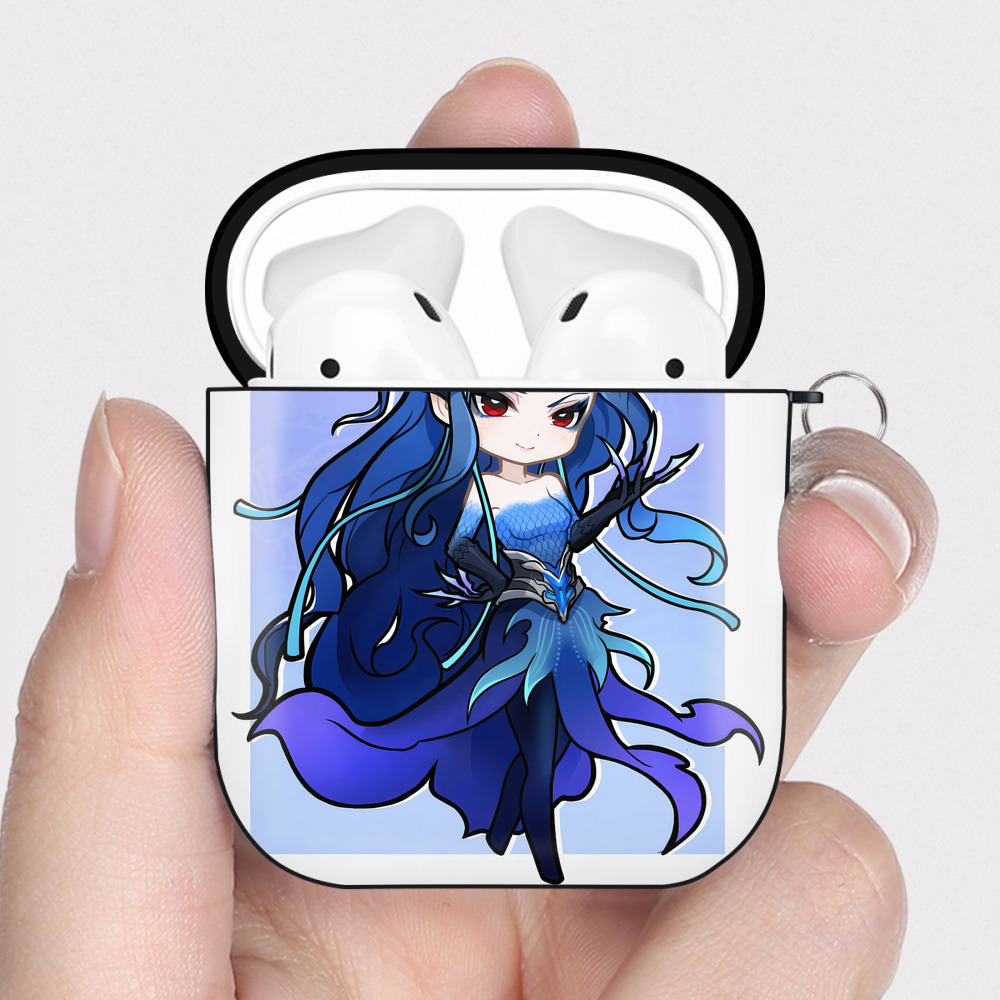 （画像用） Ne Zha 2 ナタ 魔童の大暴れ AirPods 第2世代保護ケース ハードシェル ブラック 耐衝撃・防指紋・カラビナ付き