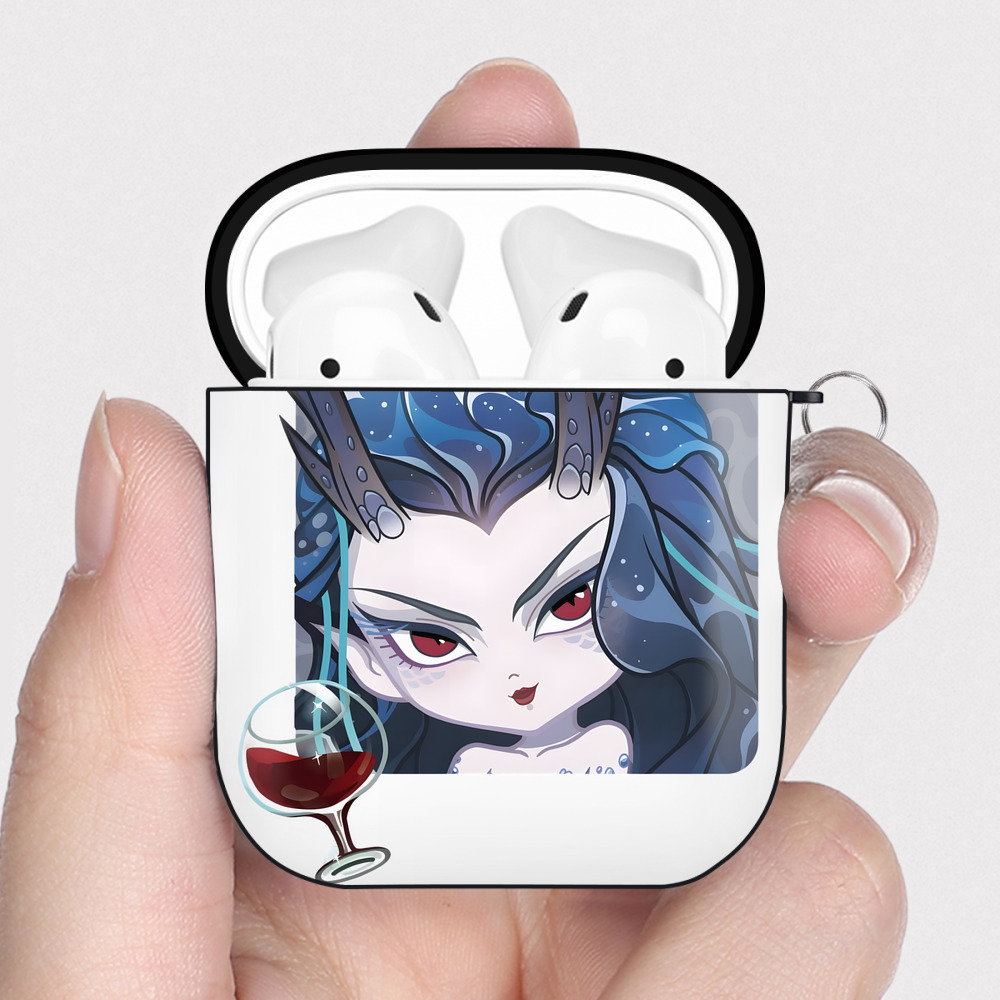 （画像用） Ne Zha 2 ナタ 魔童の大暴れ AirPods 第2世代保護ケース ハードシェル ブラック 耐衝撃・防指紋・カラビナ付き