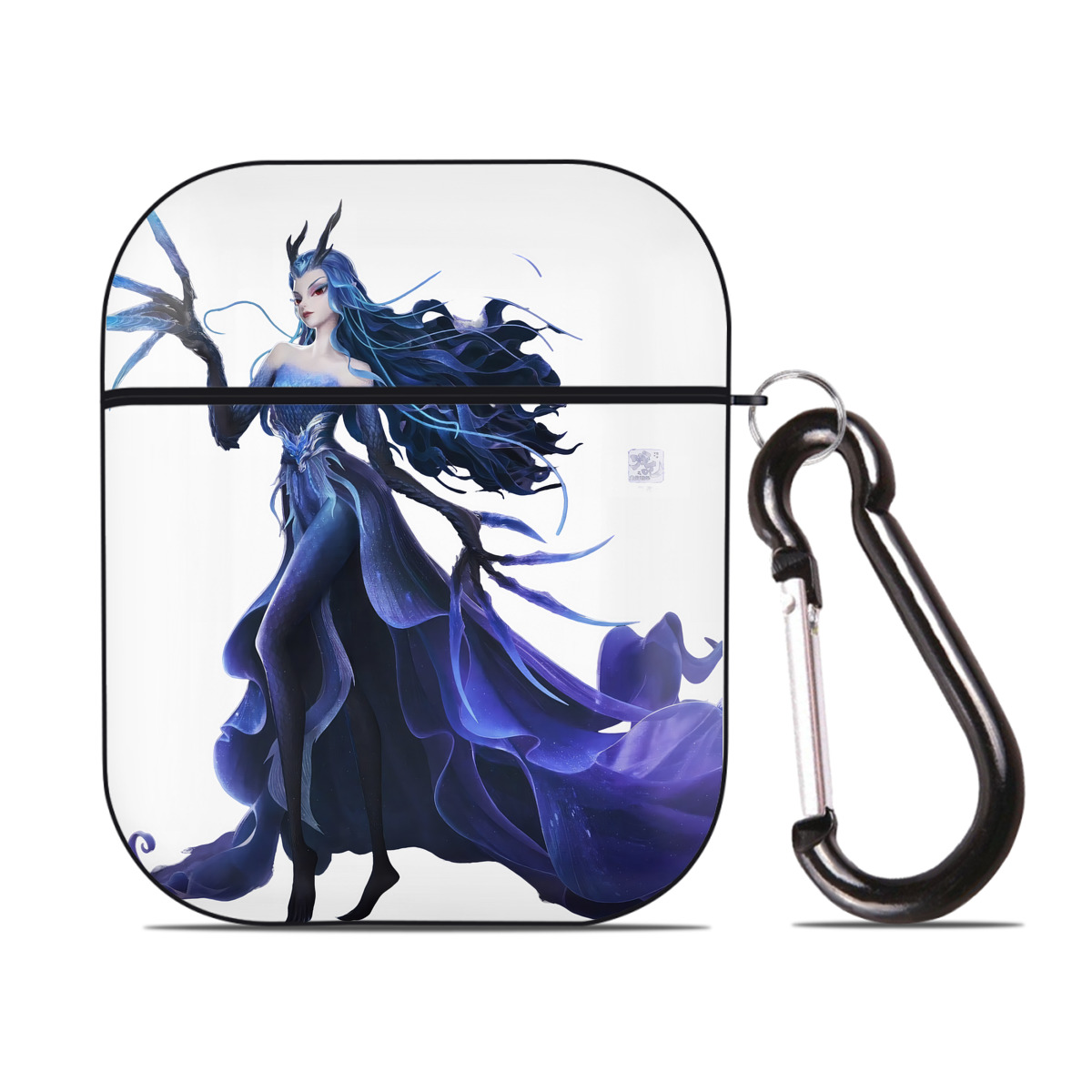 （画像用） Ne Zha 2 ナタ 魔童の大暴れ AirPods 第2世代保護ケース ハードシェル ブラック 耐衝撃・防指紋・カラビナ付き