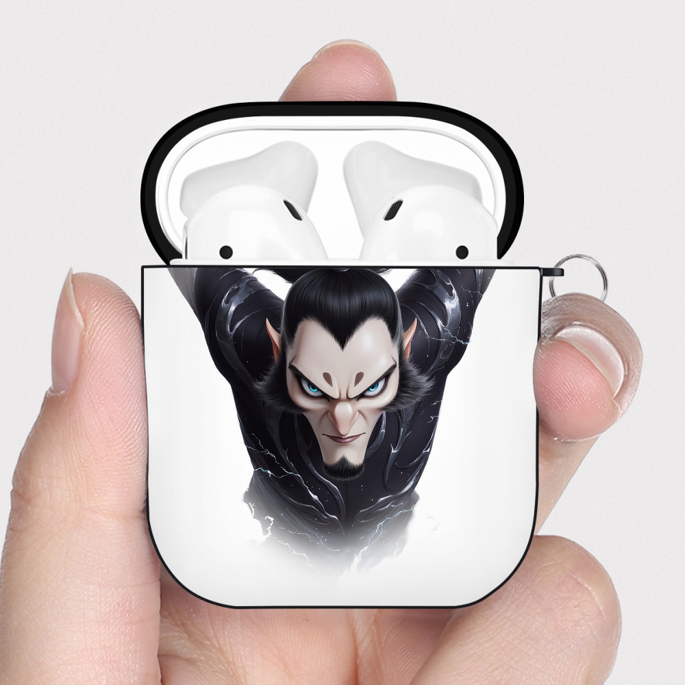 （画像用） Ne Zha 2 ナタ 魔童の大暴れ AirPods 第2世代保護ケース ハードシェル ブラック 耐衝撃・防指紋・カラビナ付き