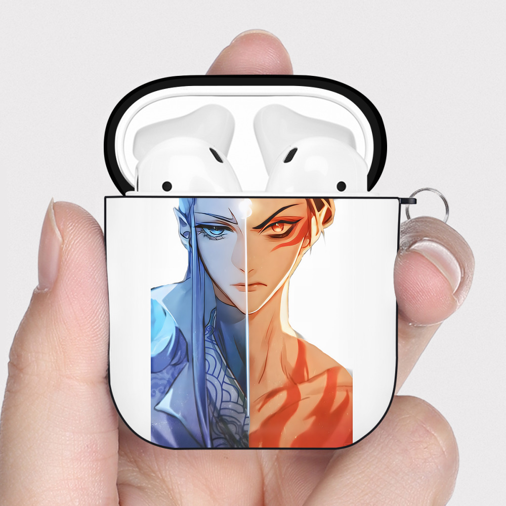 （画像用） Ne Zha 2 ナタ 魔童の大暴れ AirPods 第2世代保護ケース ハードシェル ブラック 耐衝撃・防指紋・カラビナ付き
