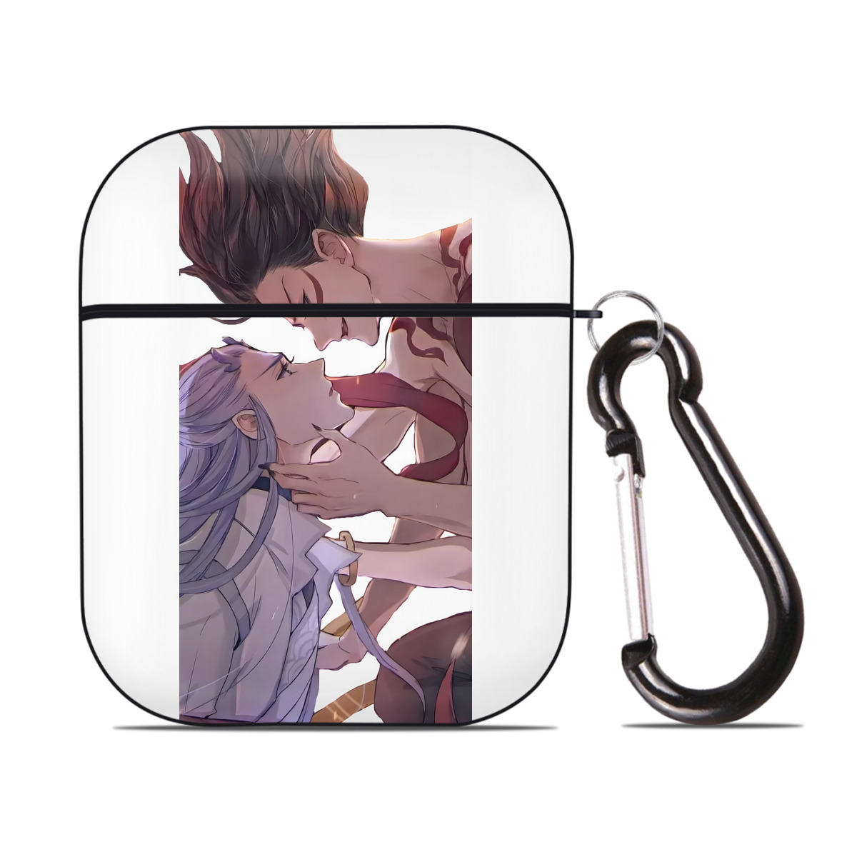（画像用） Ne Zha 2 ナタ 魔童の大暴れ AirPods 第2世代保護ケース ハードシェル ブラック 耐衝撃・防指紋・カラビナ付き