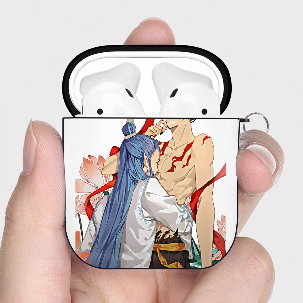 （画像用） Ne Zha 2 ナタ 魔童の大暴れ AirPods 第2世代保護ケース ハードシェル ブラック 耐衝撃・防指紋・カラビナ付き