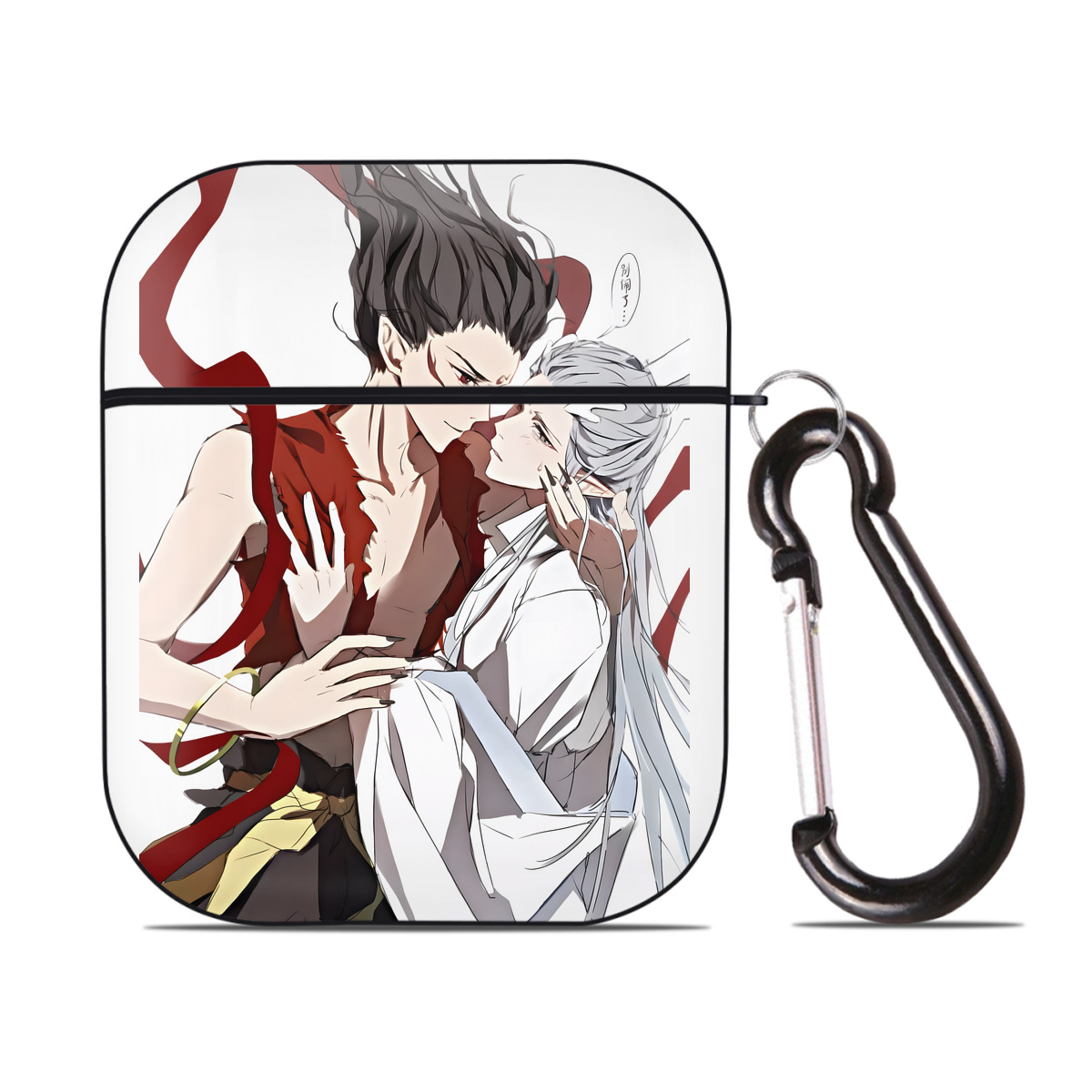 （画像用） Ne Zha 2 ナタ 魔童の大暴れ AirPods 第2世代保護ケース ハードシェル ブラック 耐衝撃・防指紋・カラビナ付き