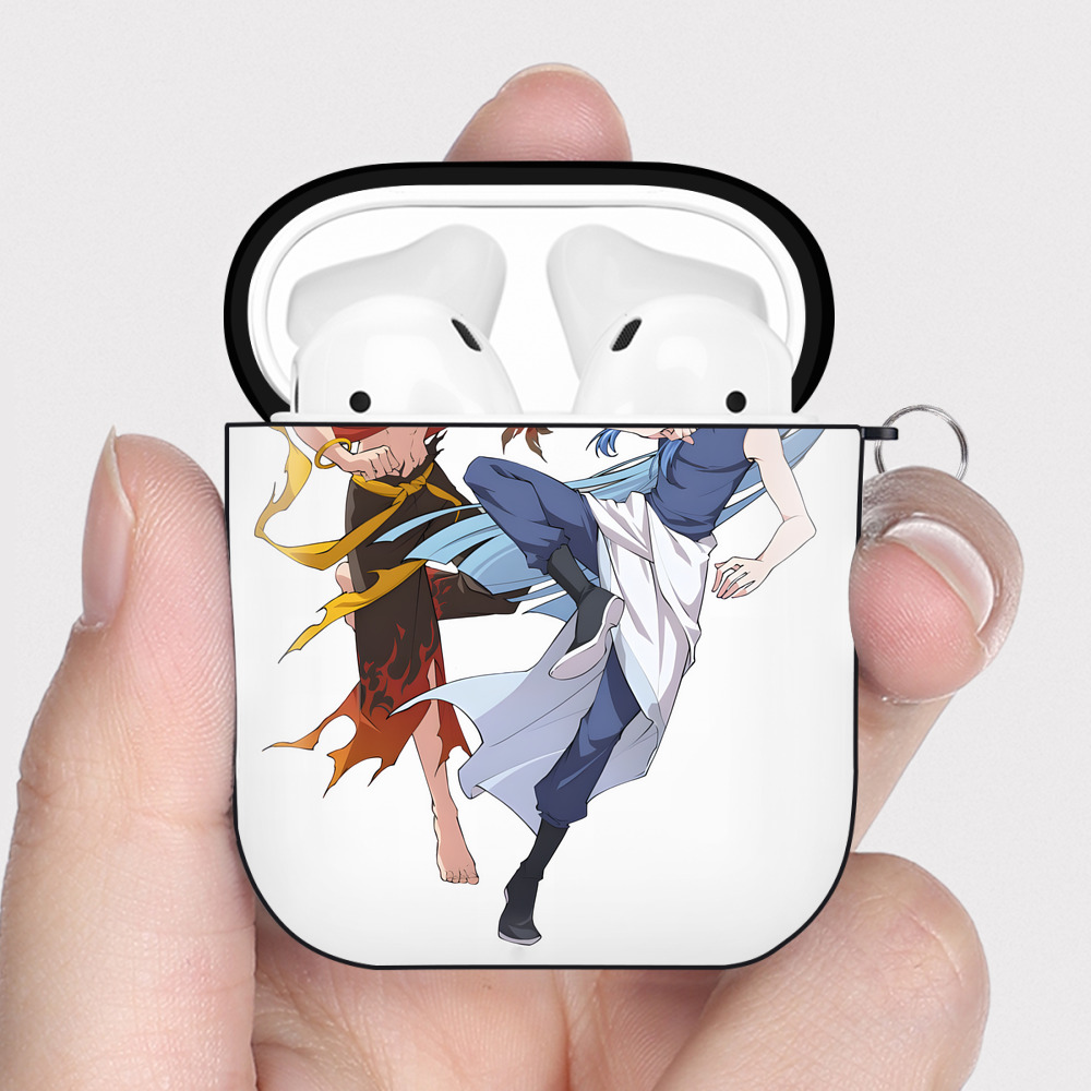 （画像用） Ne Zha 2 ナタ 魔童の大暴れ AirPods 第2世代保護ケース ハードシェル ブラック 耐衝撃・防指紋・カラビナ付き