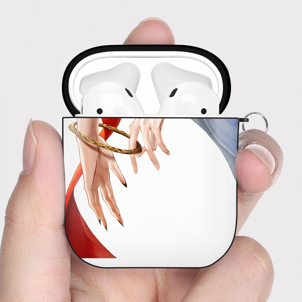 （画像用） Ne Zha 2 ナタ 魔童の大暴れ AirPods 第2世代保護ケース ハードシェル ブラック 耐衝撃・防指紋・カラビナ付き