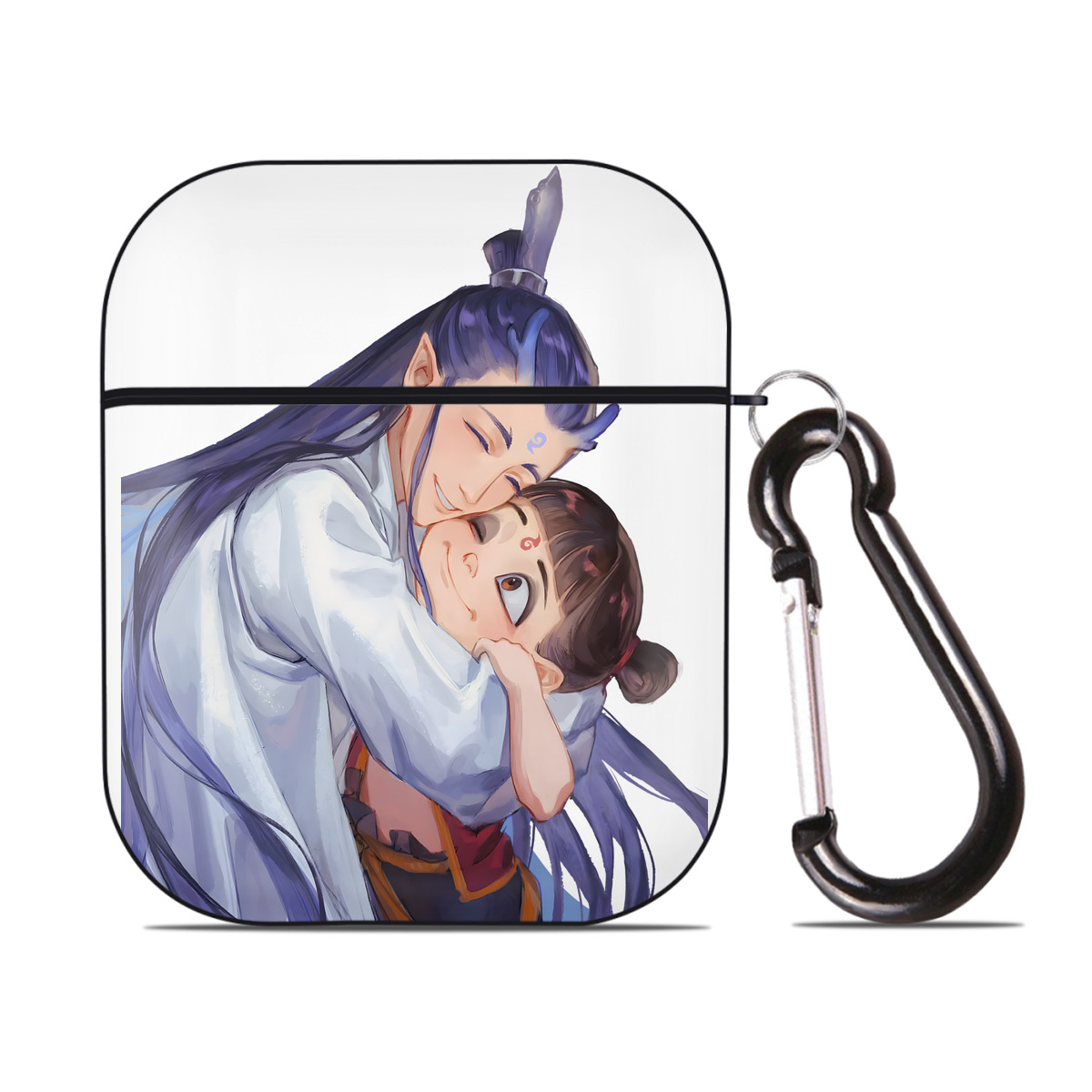 （画像用） Ne Zha 2 ナタ 魔童の大暴れ AirPods 第2世代保護ケース ハードシェル ブラック 耐衝撃・防指紋・カラビナ付き