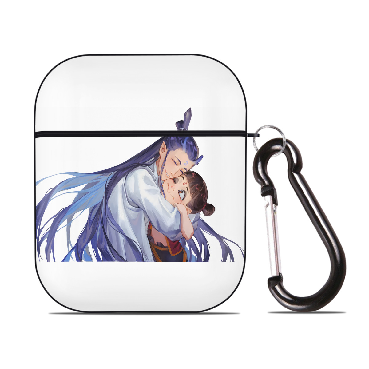 （画像用） Ne Zha 2 ナタ 魔童の大暴れ AirPods 第2世代保護ケース ハードシェル ブラック 耐衝撃・防指紋・カラビナ付き