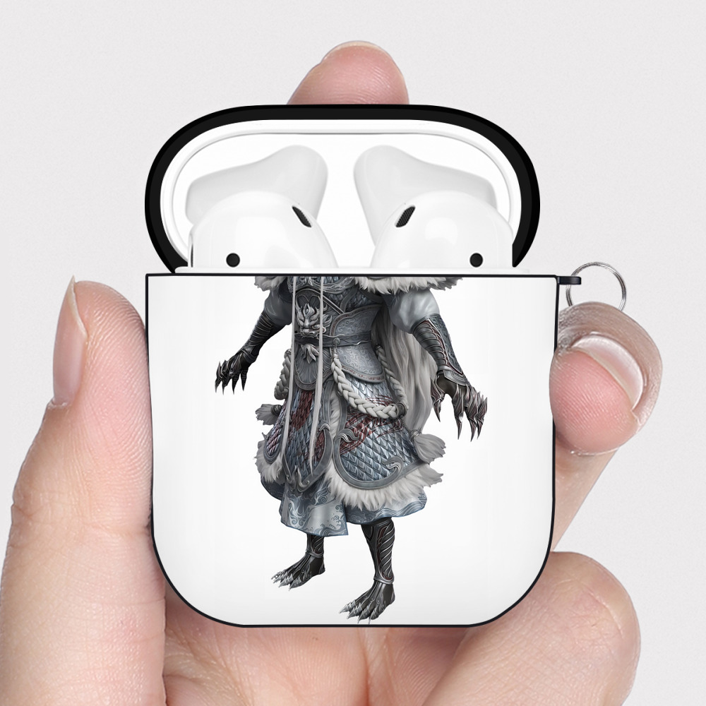 （画像用） Ne Zha 2 ナタ 魔童の大暴れ AirPods 第2世代保護ケース ハードシェル ブラック 耐衝撃・防指紋・カラビナ付き